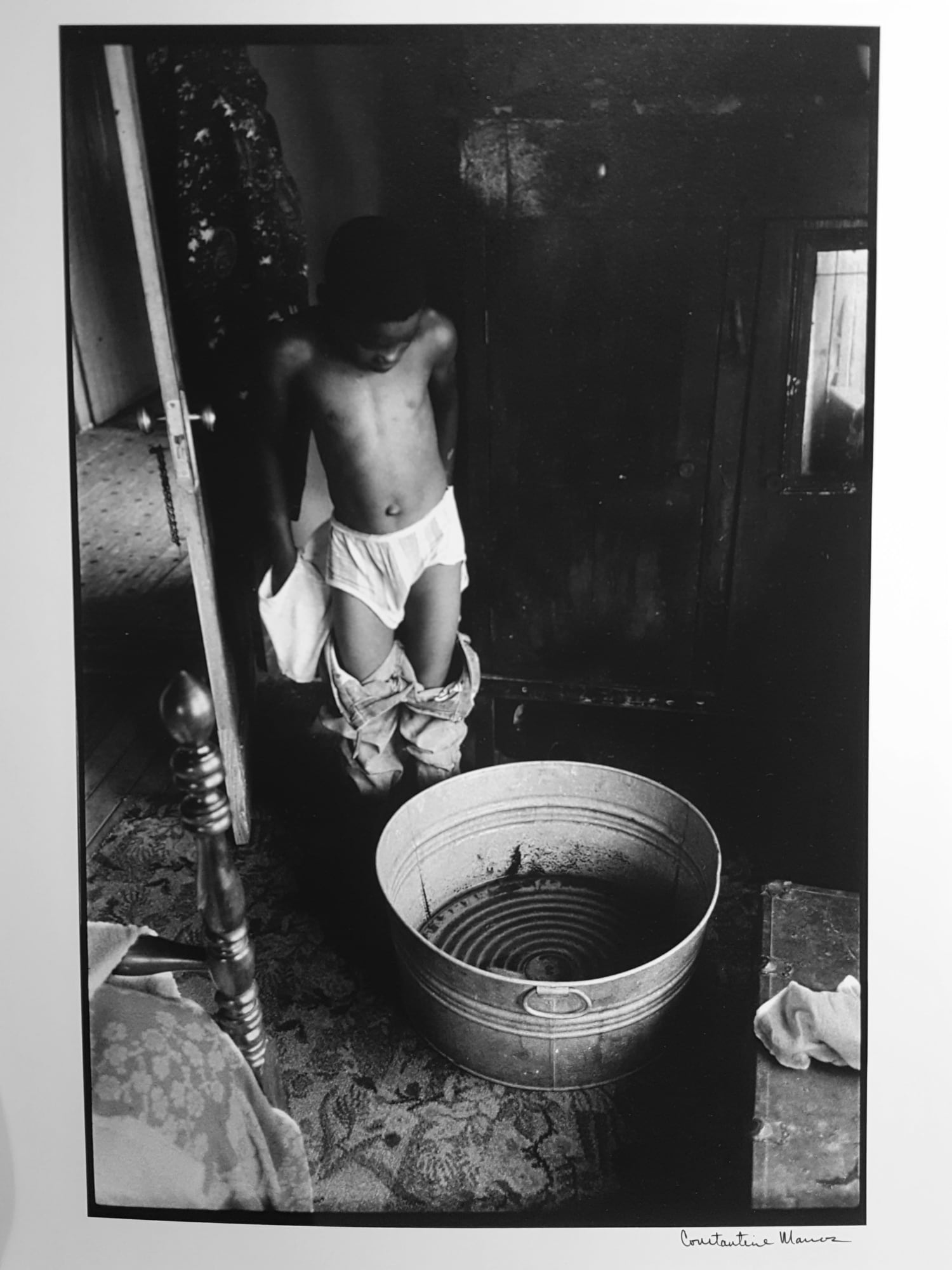 Constantine Manos, Island Boy, Daufuskie Island, South Carolina (boy bathing vertical), 1952