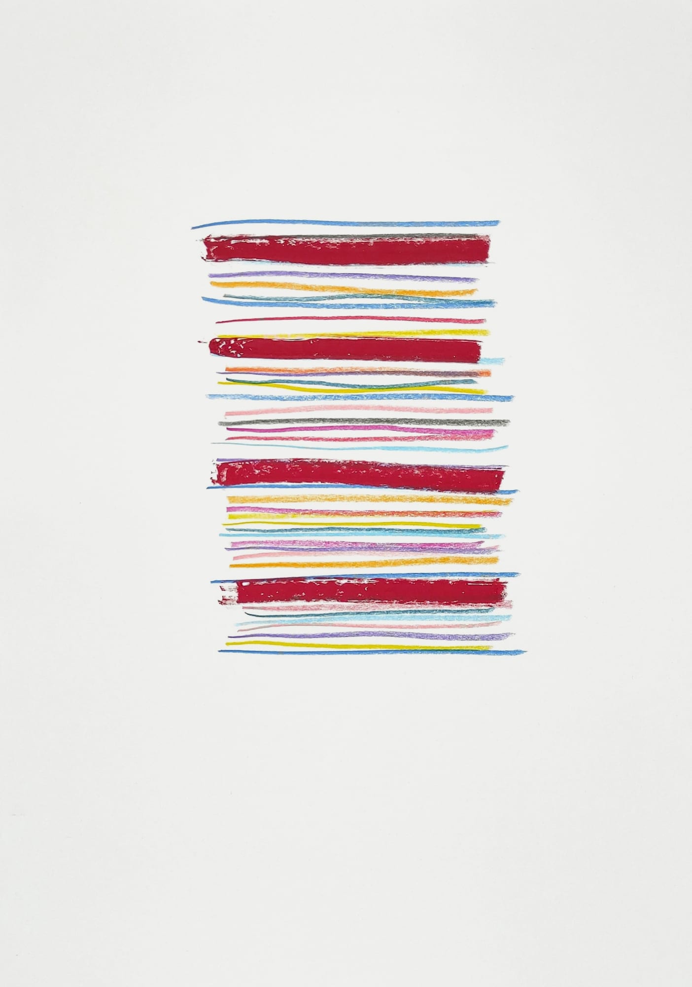 Myriam El Haïk, Rug, Color Lines Series (Red), 2022