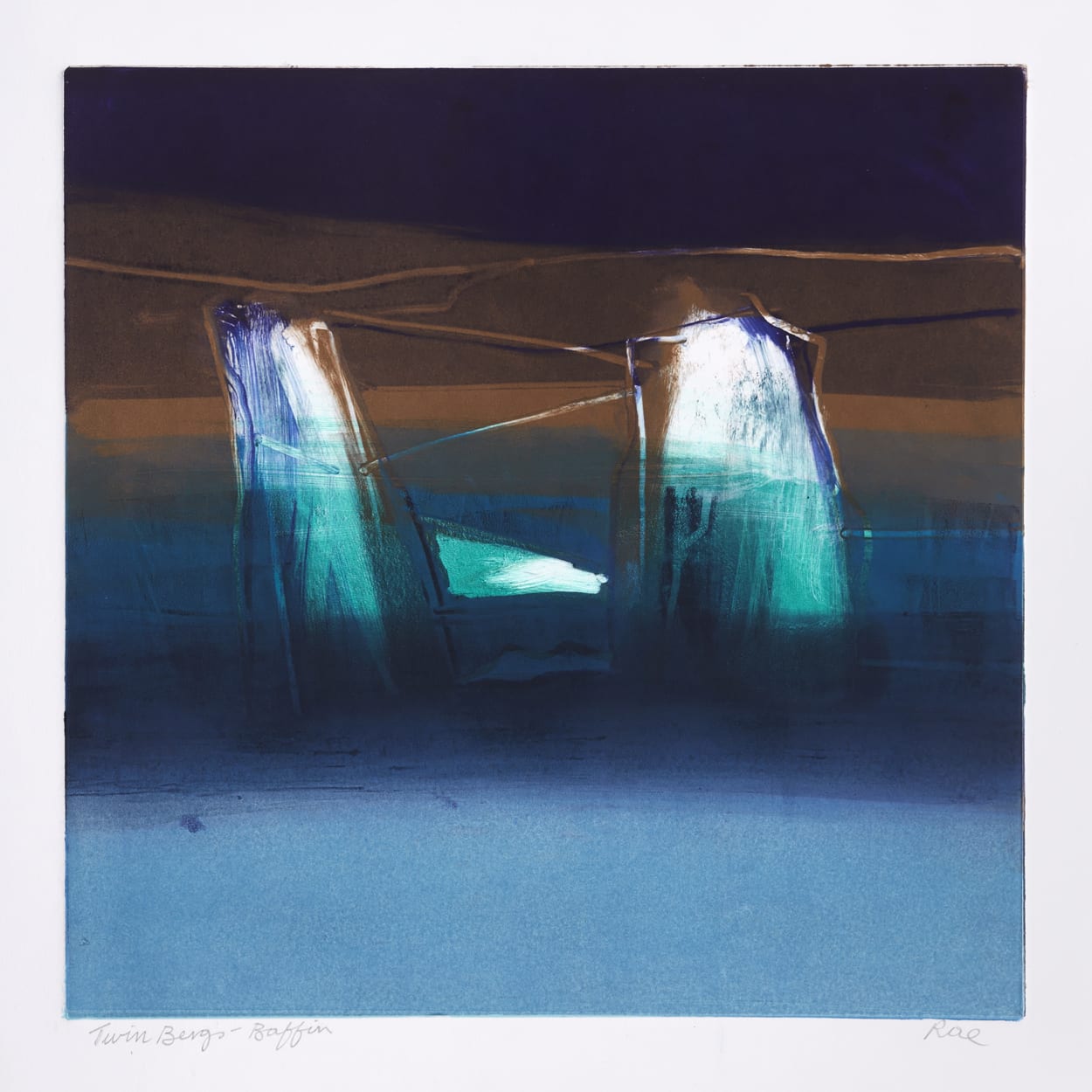 Barbara Rae RSA, Twin Ice Bergs - Northwest Passage