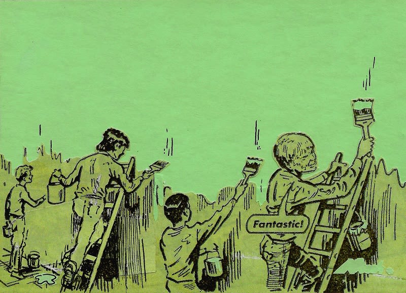 David Mach HRSA, On The Wall (Green), 2018