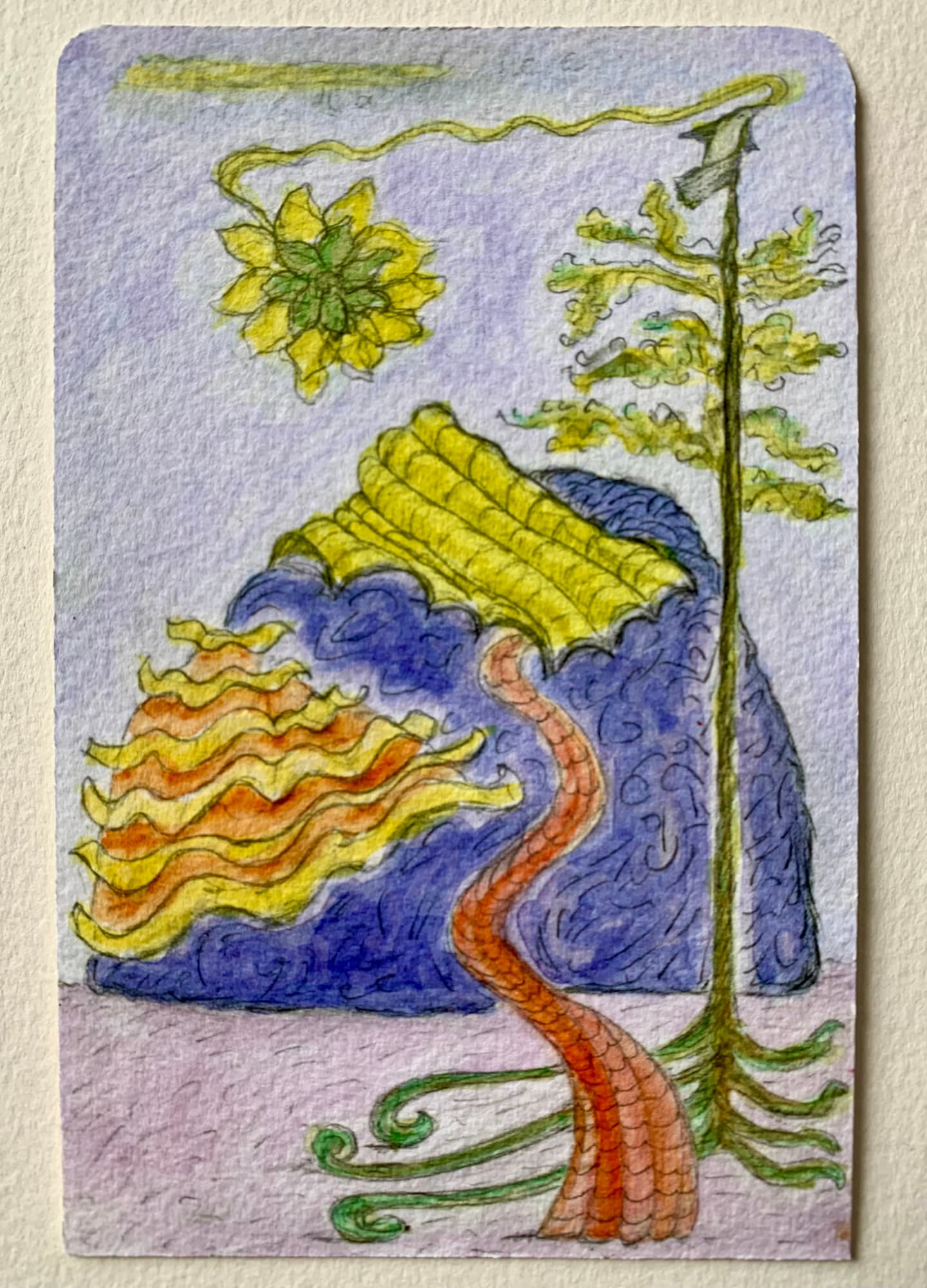 Fiona Dean RSA, Landscape Offerings: Remembered landscapes: Maquette 2 multiples: note vi, ocotlán, mountain, fields, flower