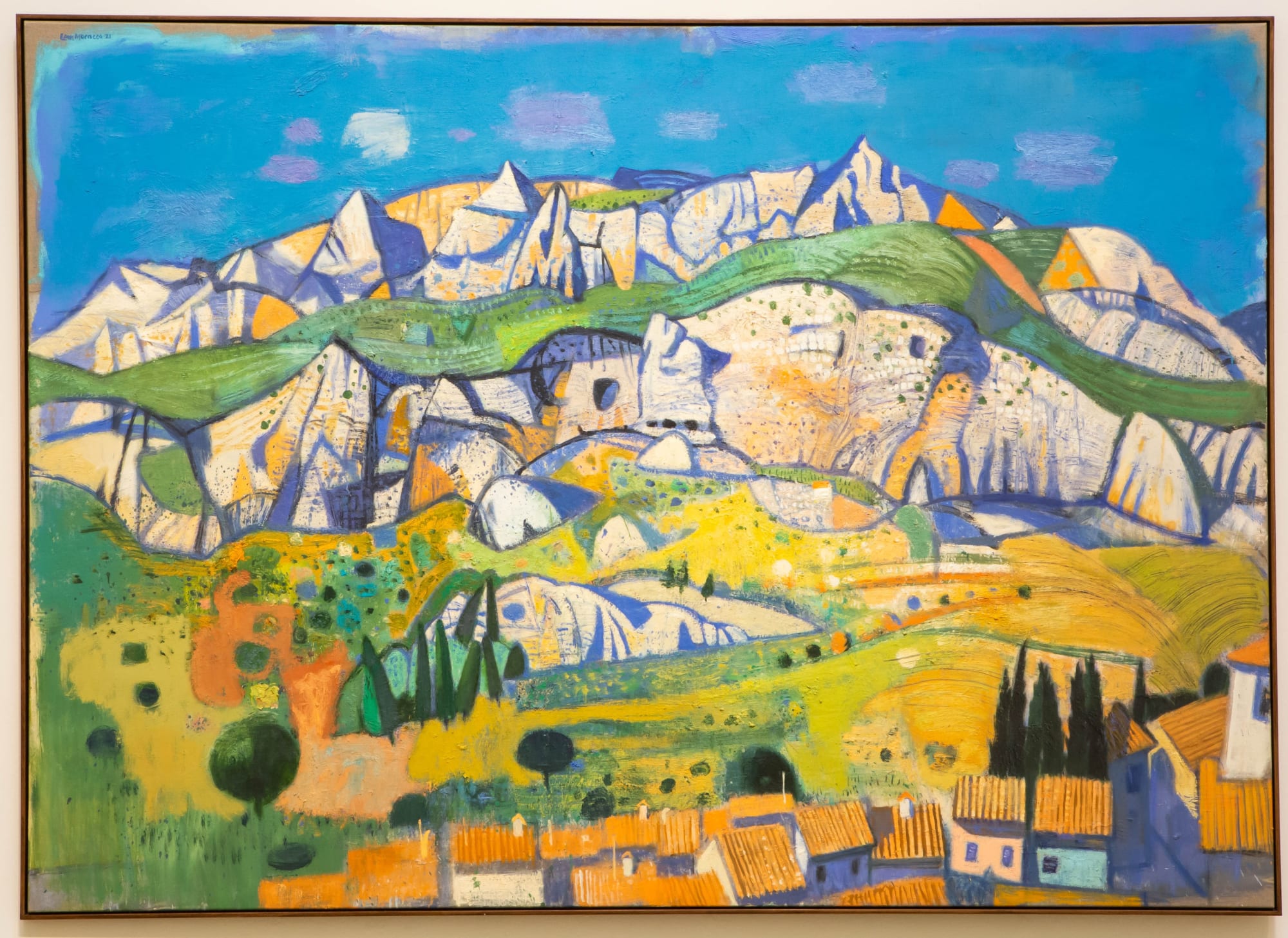 Leon Morrocco RSA, Escarpments above a Village, Alpes Maritimes