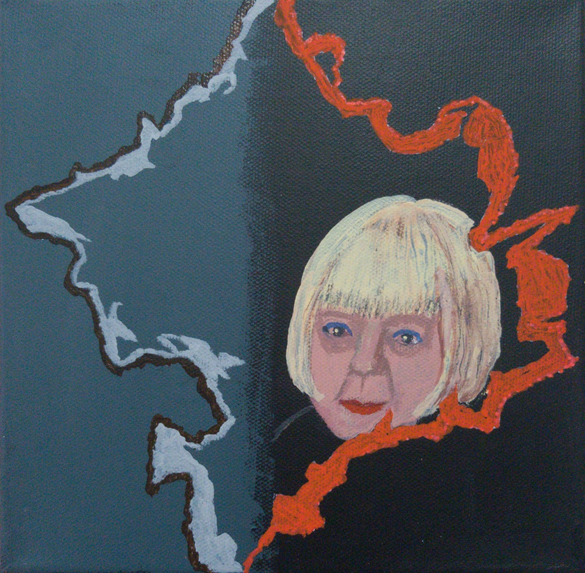 Sam Ainsley RSA, Self Portrait with cell structure