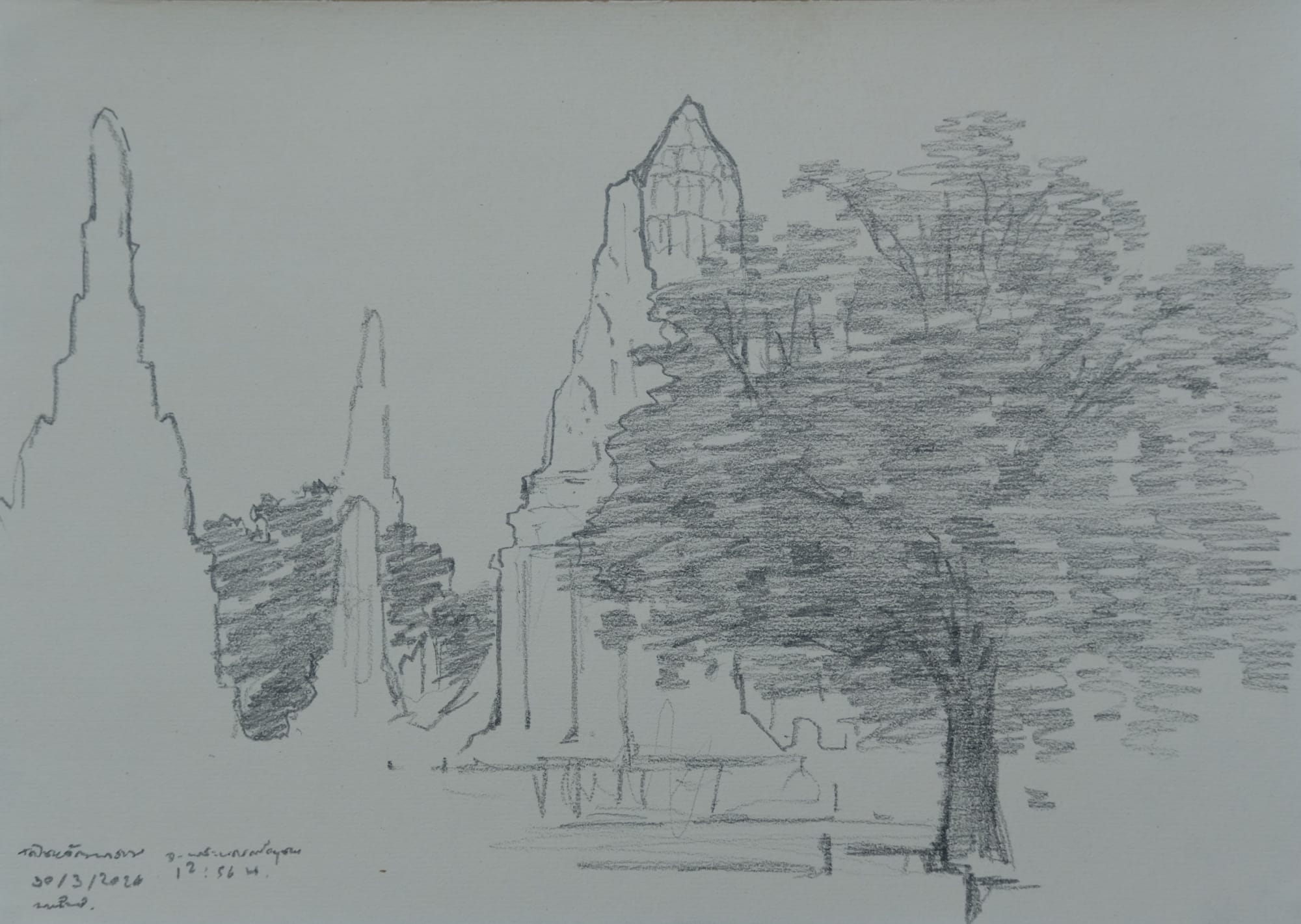 Noppanan Thannaree, Sketch from Ayutthaya #8, 2024