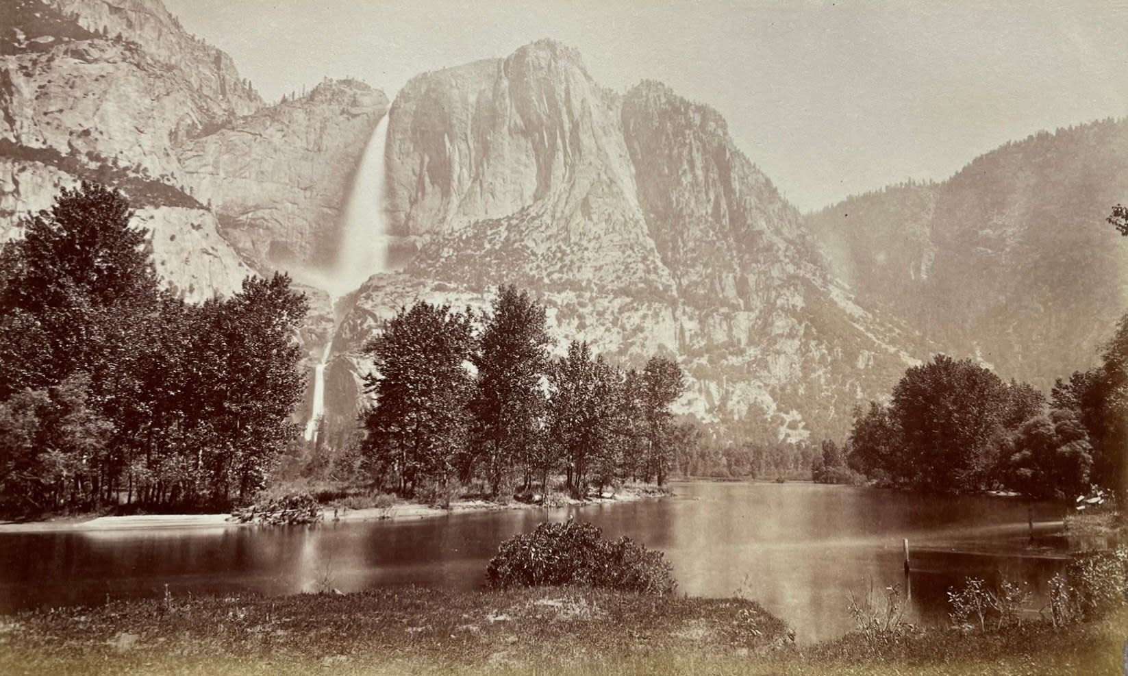 Carleton Watkins (Attr), Yosemite Falls from the Merced River, c. 1880