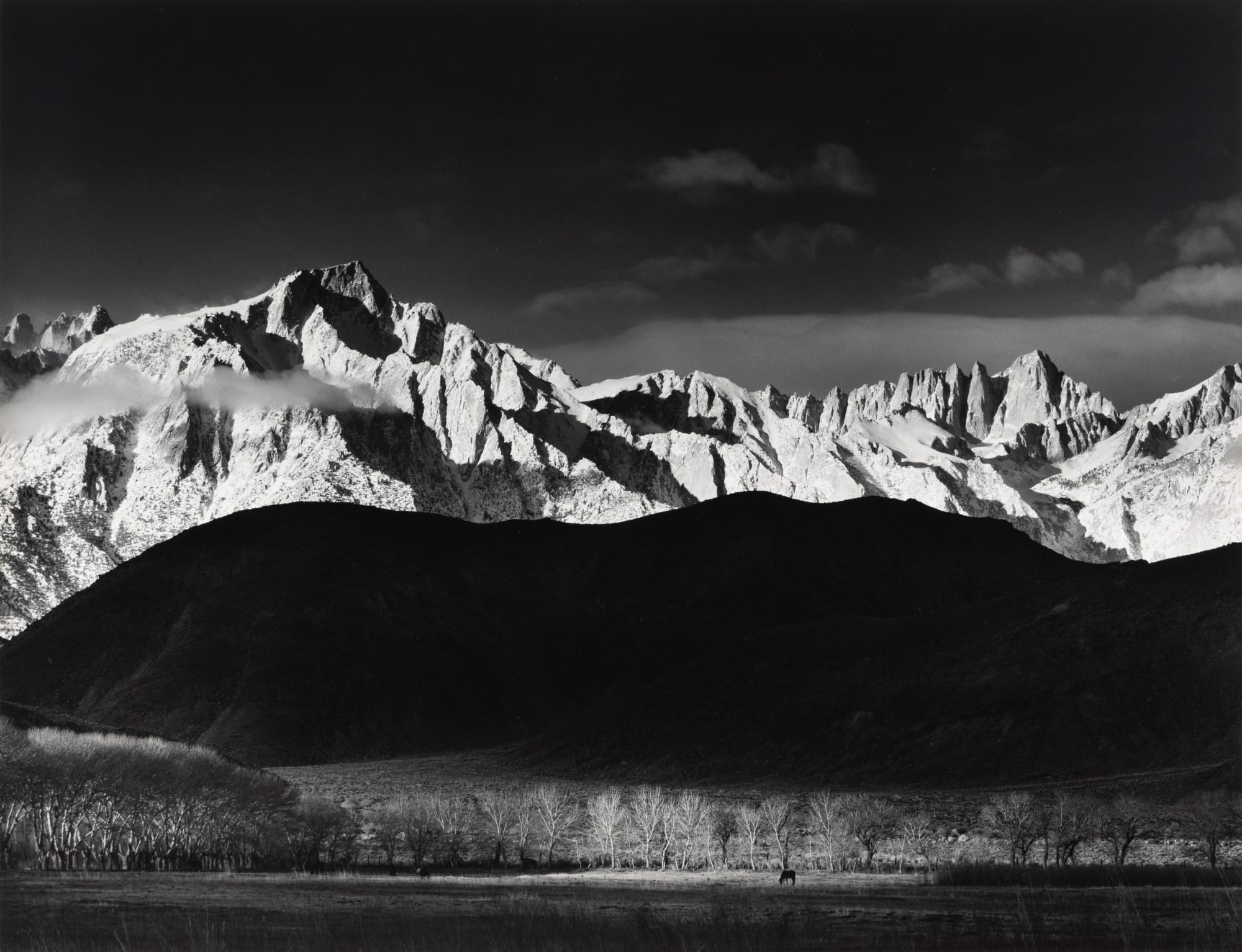 Ansel Adams, Winter Sunrise, Sierra Nevada, CA, 1944