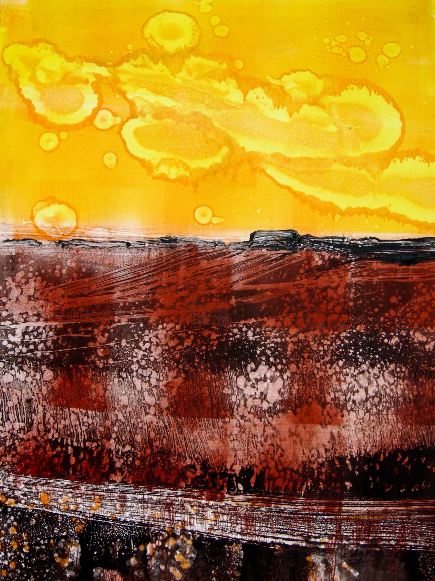 Howard Jeffs, Landscape with Orange Sky