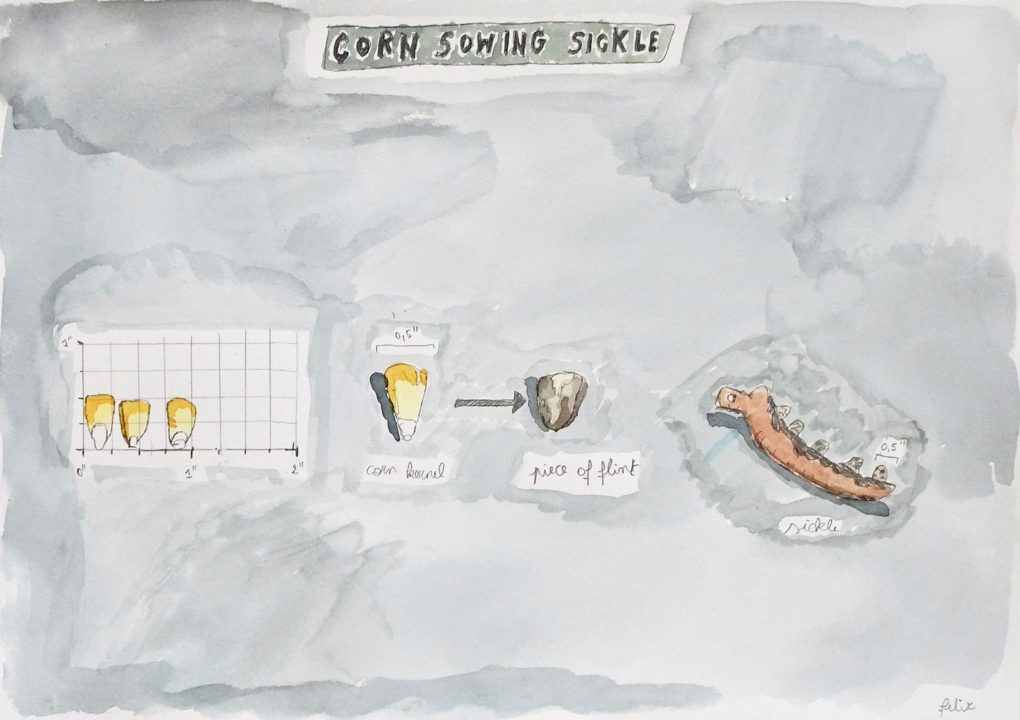 Felix De Clercq, Corn sowing sickle, 2020