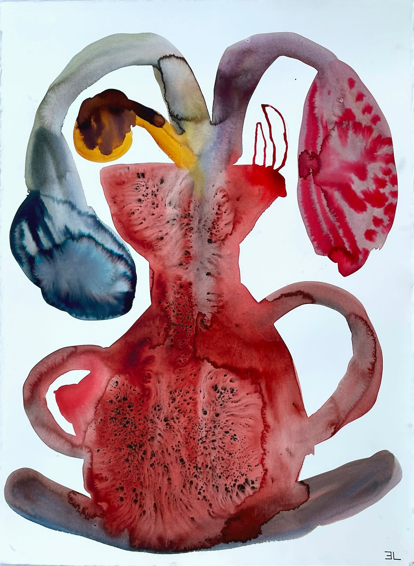 Emma Larsson, Heavy Flowers In A Red Vase, 2022