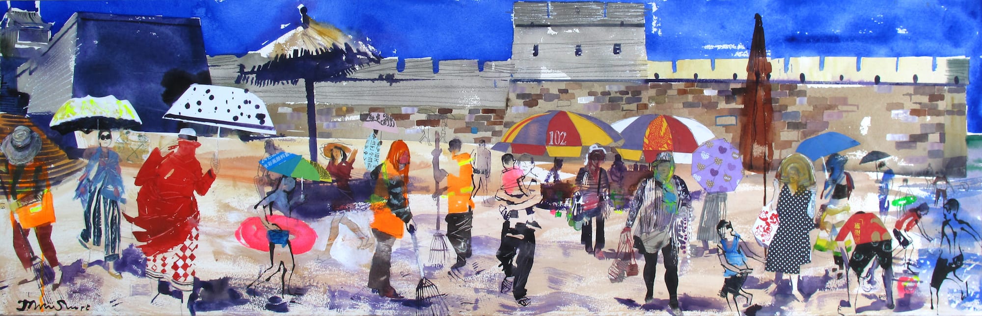 John Short, Where the Great Wall ends on the beach, Qinhuangdao, China