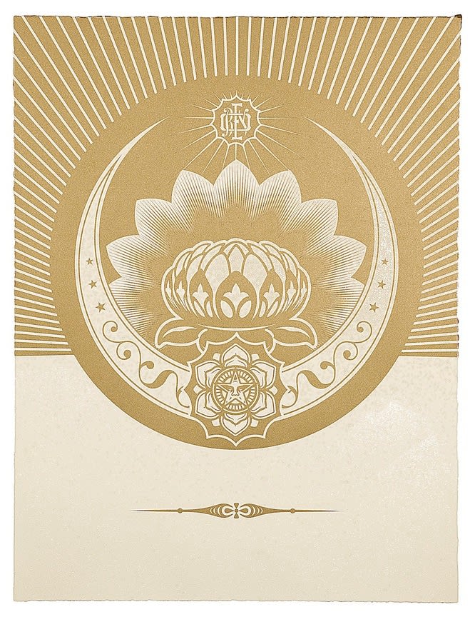 Shepard Fairey, Obey Lotus Crescent (Gold)