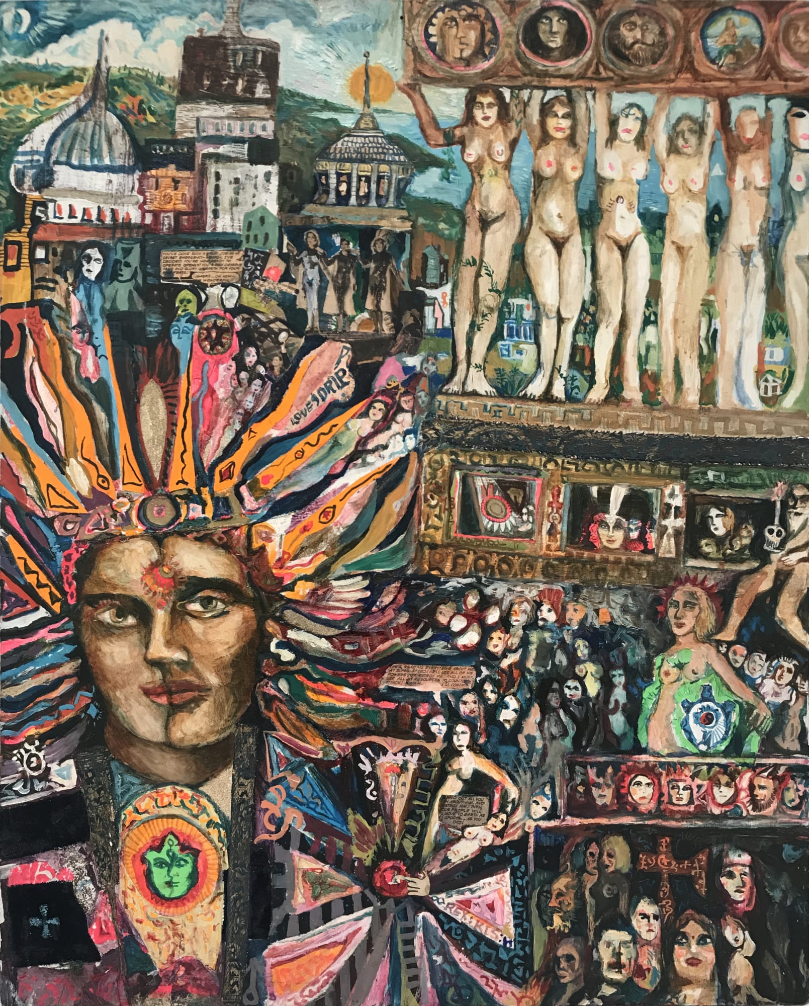 ROBERT BRANAMAN, 6 Nudes + Psychedelic Head, c. 1964