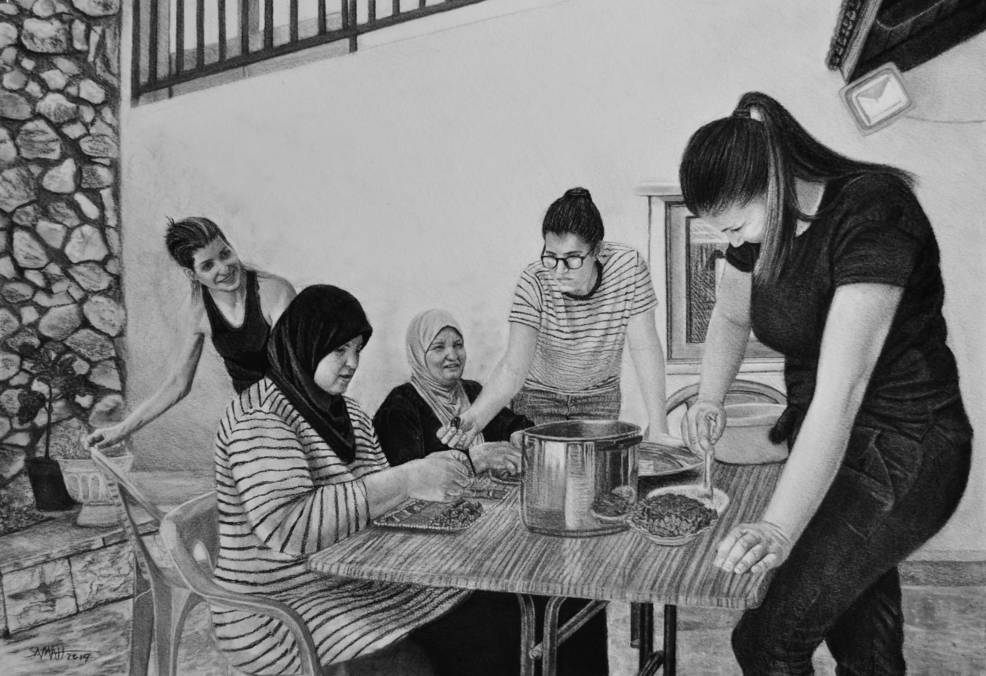 Samah Shihadi, Grape Leaves , 2018