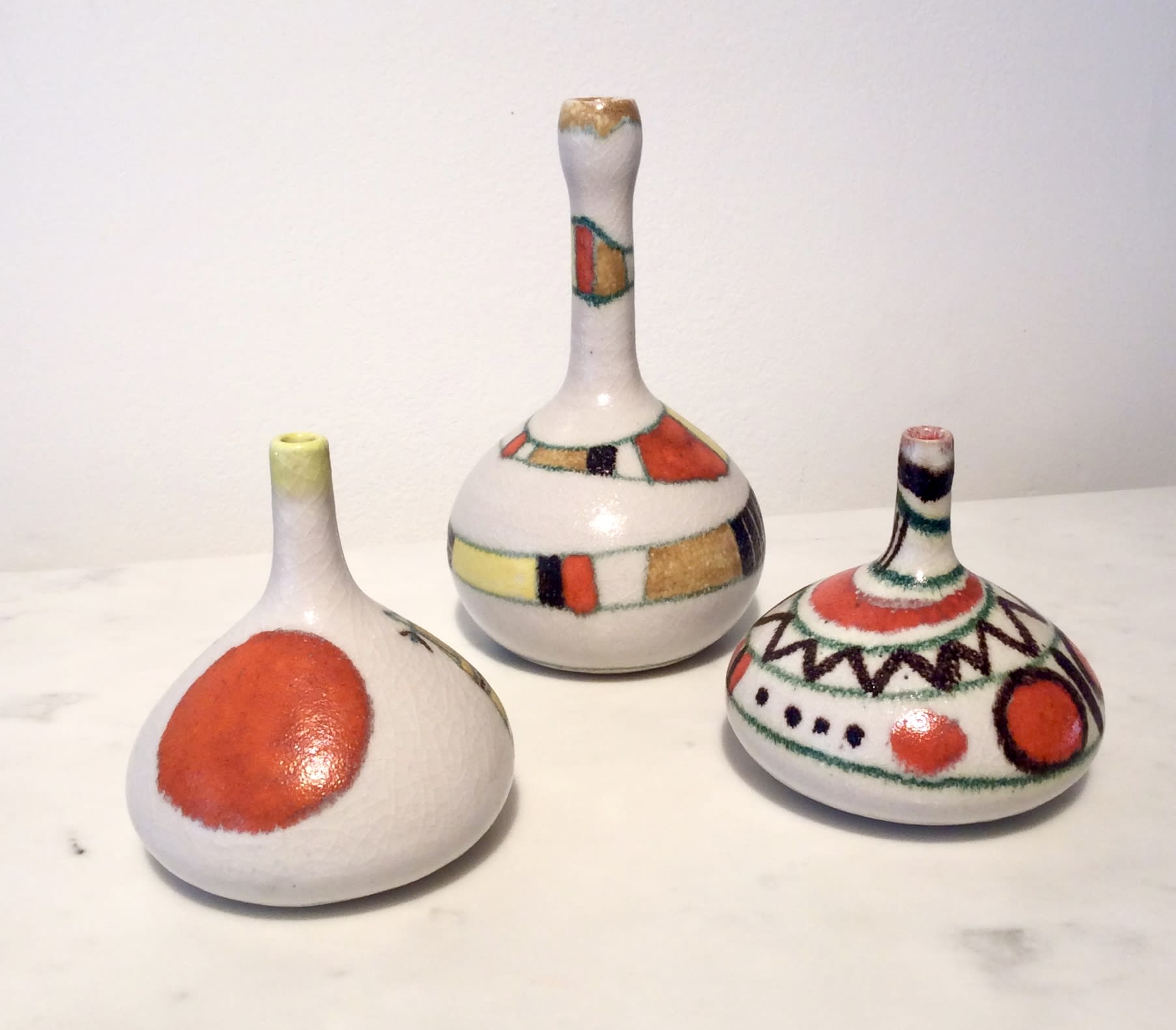 Guido Gambone, Group of 3 Bottles, 1950's