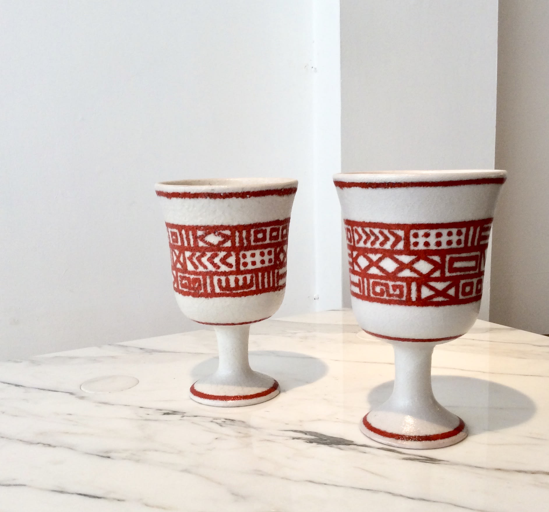 Guido Gambone, Pair of Vessels, 1950's