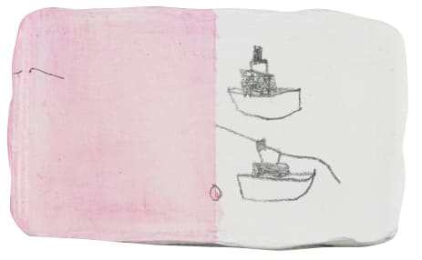 W. Tucker, two ships with pink, 2011