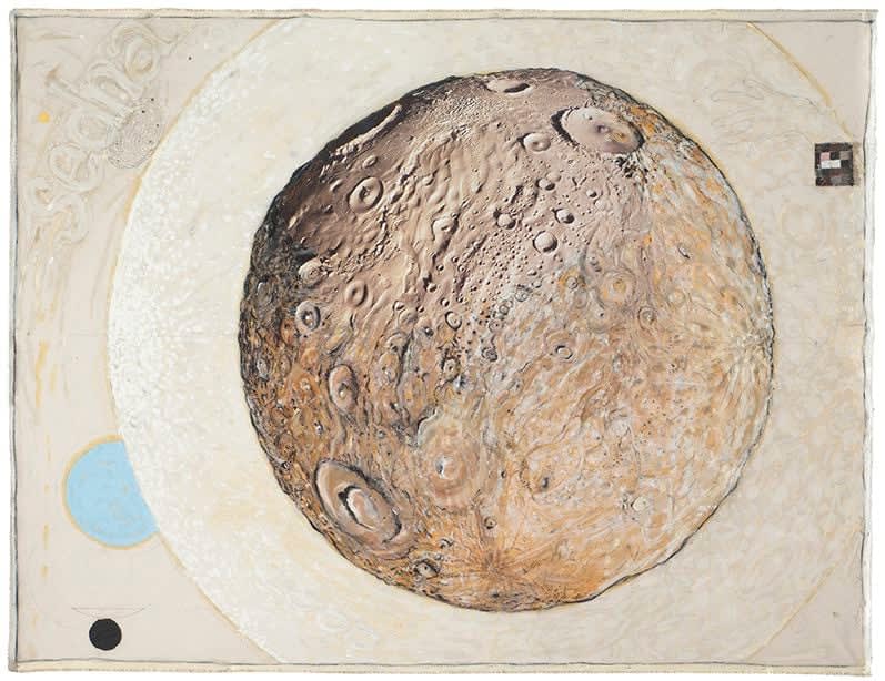 Bryan Hunt Sedna, 2014 signed and dated lower right oil, acrylic, charcoal, photograph on canvas 60 x 84 inches