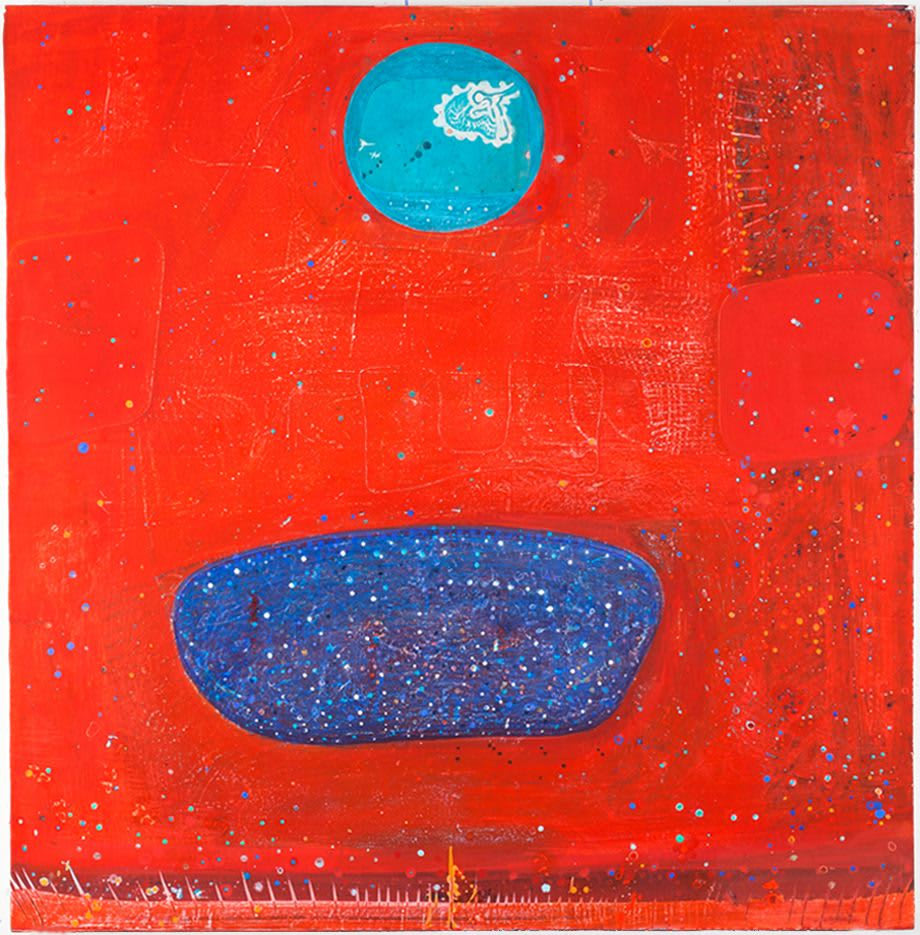 Sharon Horvath In, 2012 signed verso pigment, ink and polymer on paper mounted on canvas 46 x 45 inches