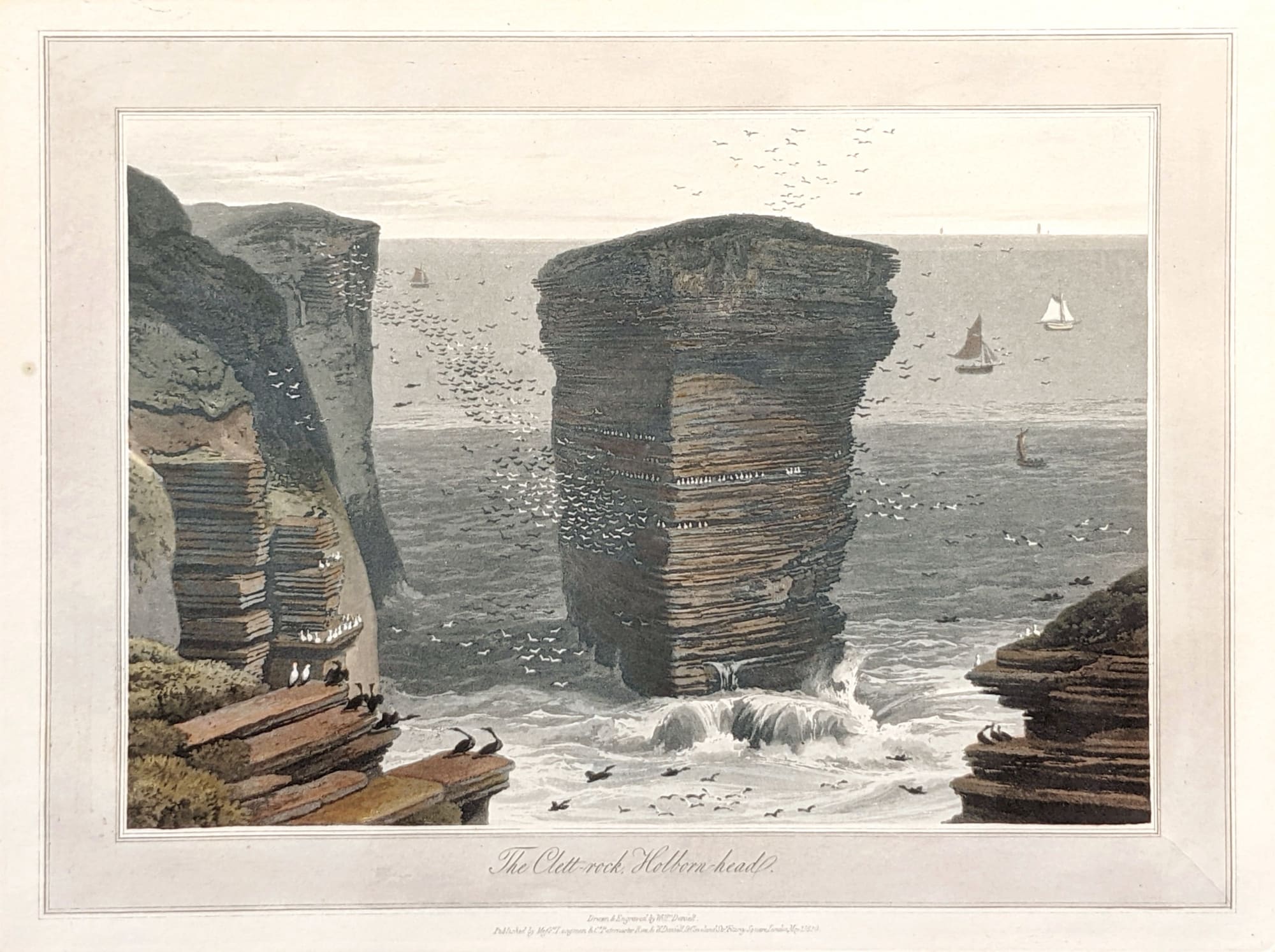 William Daniell RA, The Clett-Rock, Holborn-head, 1820