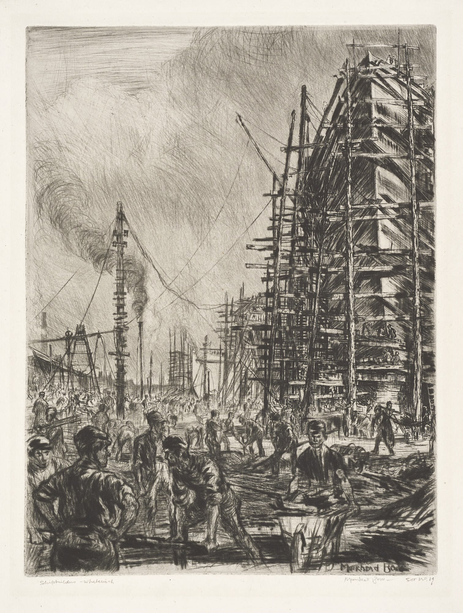 Sir Muirhead Bone HRSA HRWS, Shipbuilders, Whiteinch, 1893