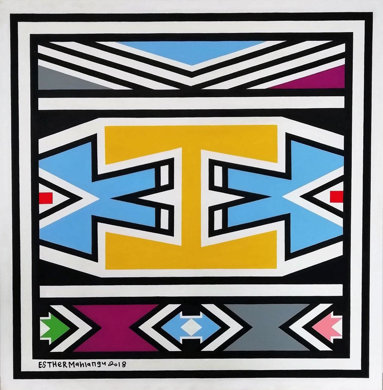 Dr. Esther Mahlangu, Ndebele Abstract, 2018