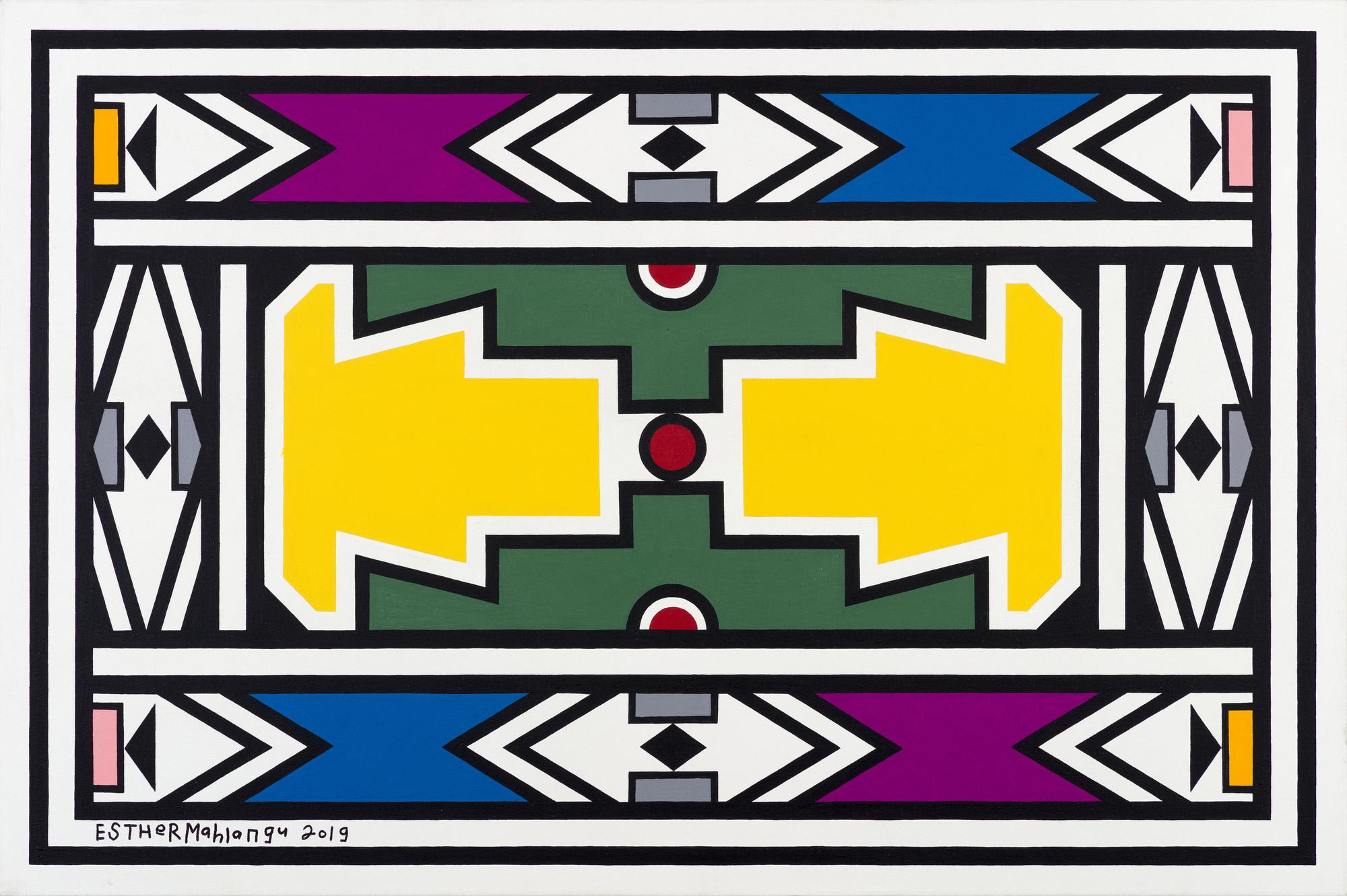 Dr. Esther Mahlangu, Ndebele Abstract , 2019
