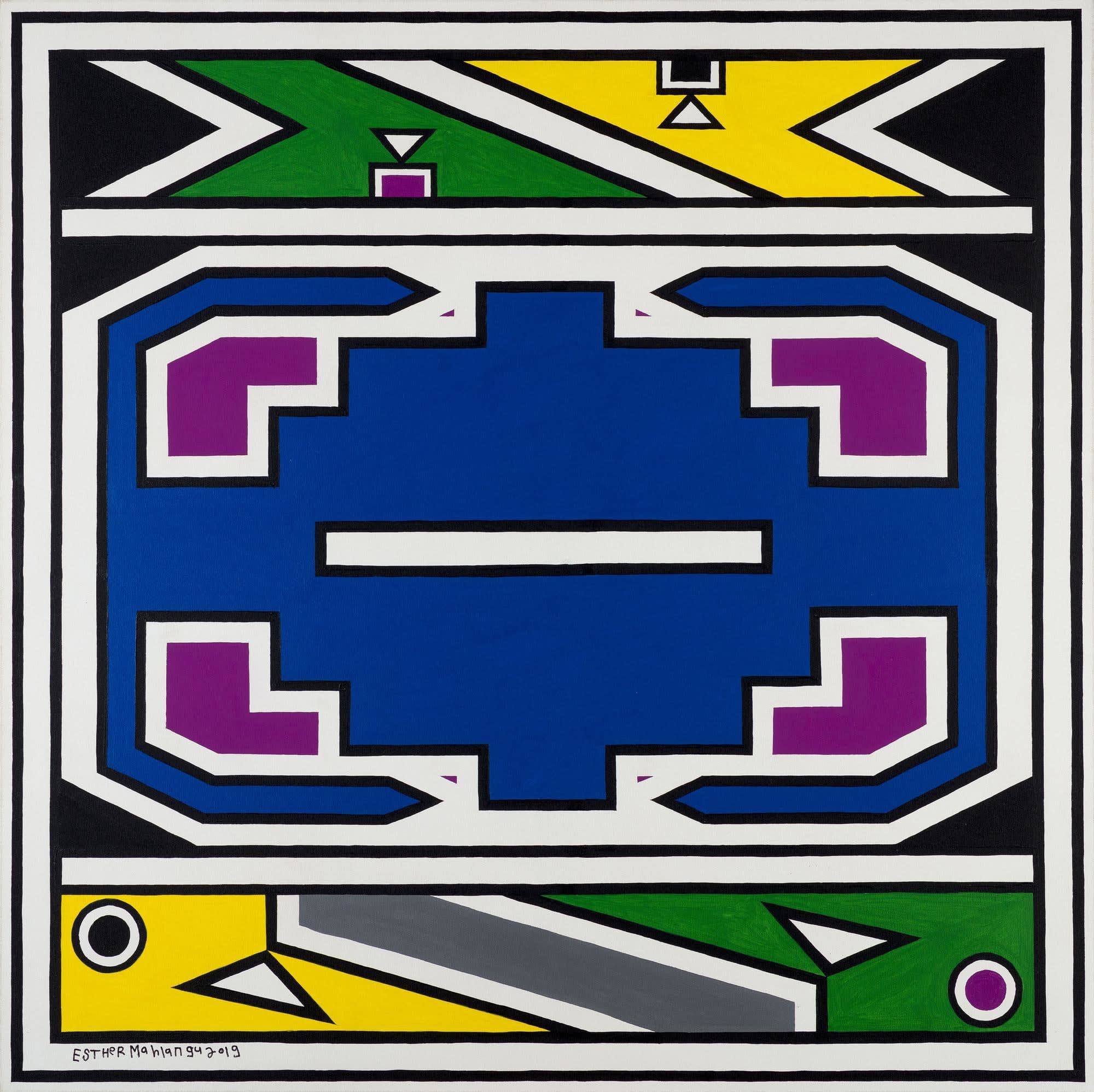 Dr Esther Mahlangu, Ndebele Abstract , 2019