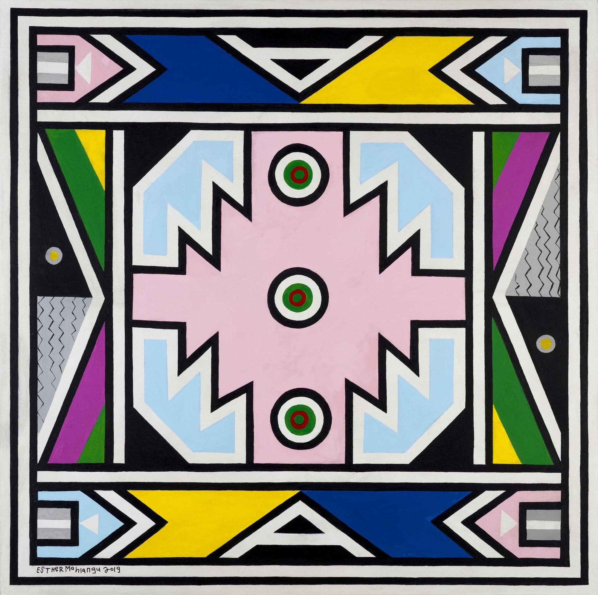 Dr. Esther Mahlangu, Ndebele Abstract, 2019