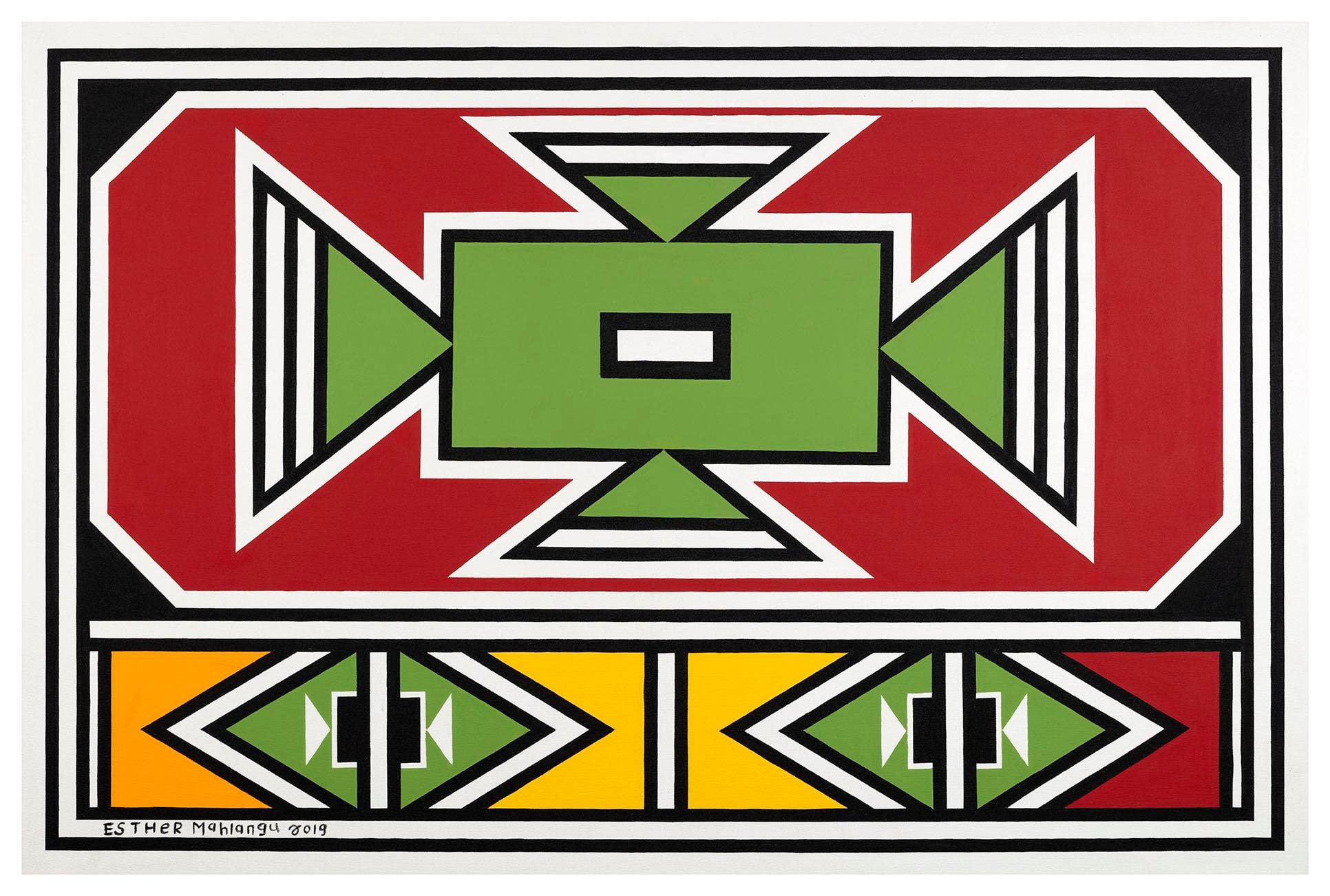 Dr Esther Mahlangu, Ndebele Abstract , 2020