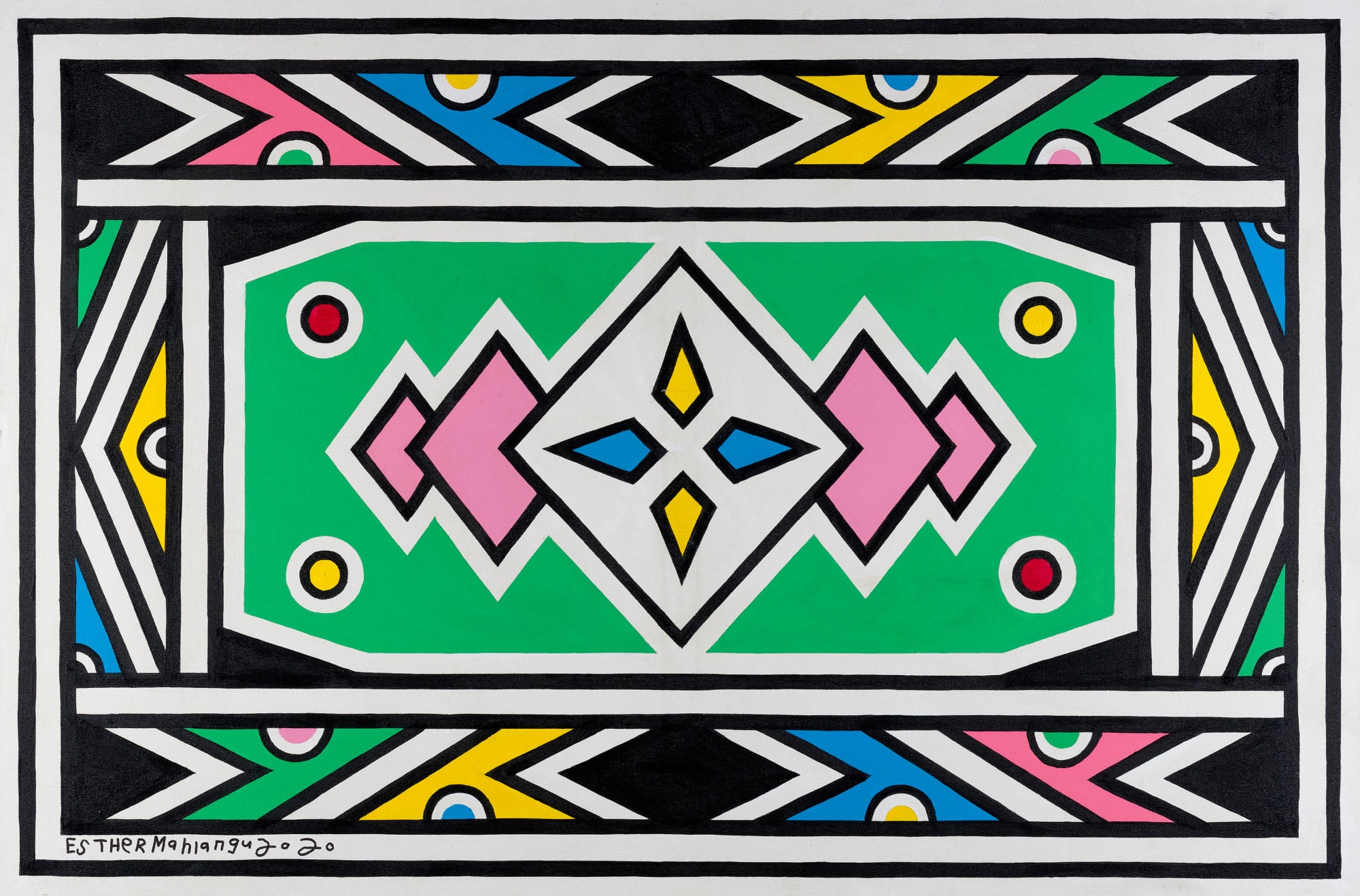 Dr. Esther Mahlangu, Ndebele Abstract , 2020