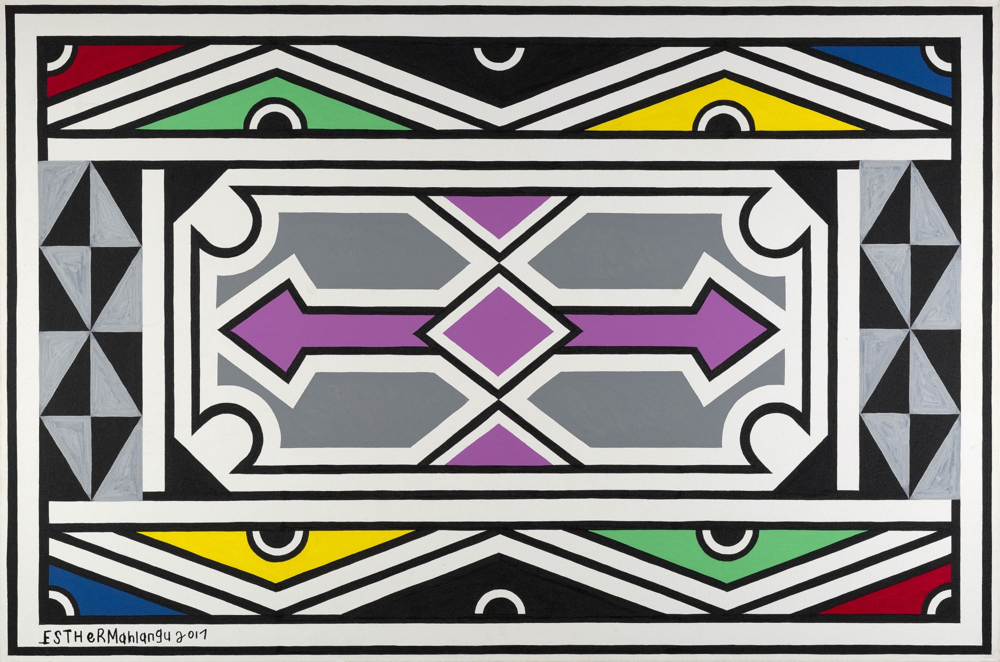 Dr. Esther Mahlangu, Ndebele Abstract , 2019