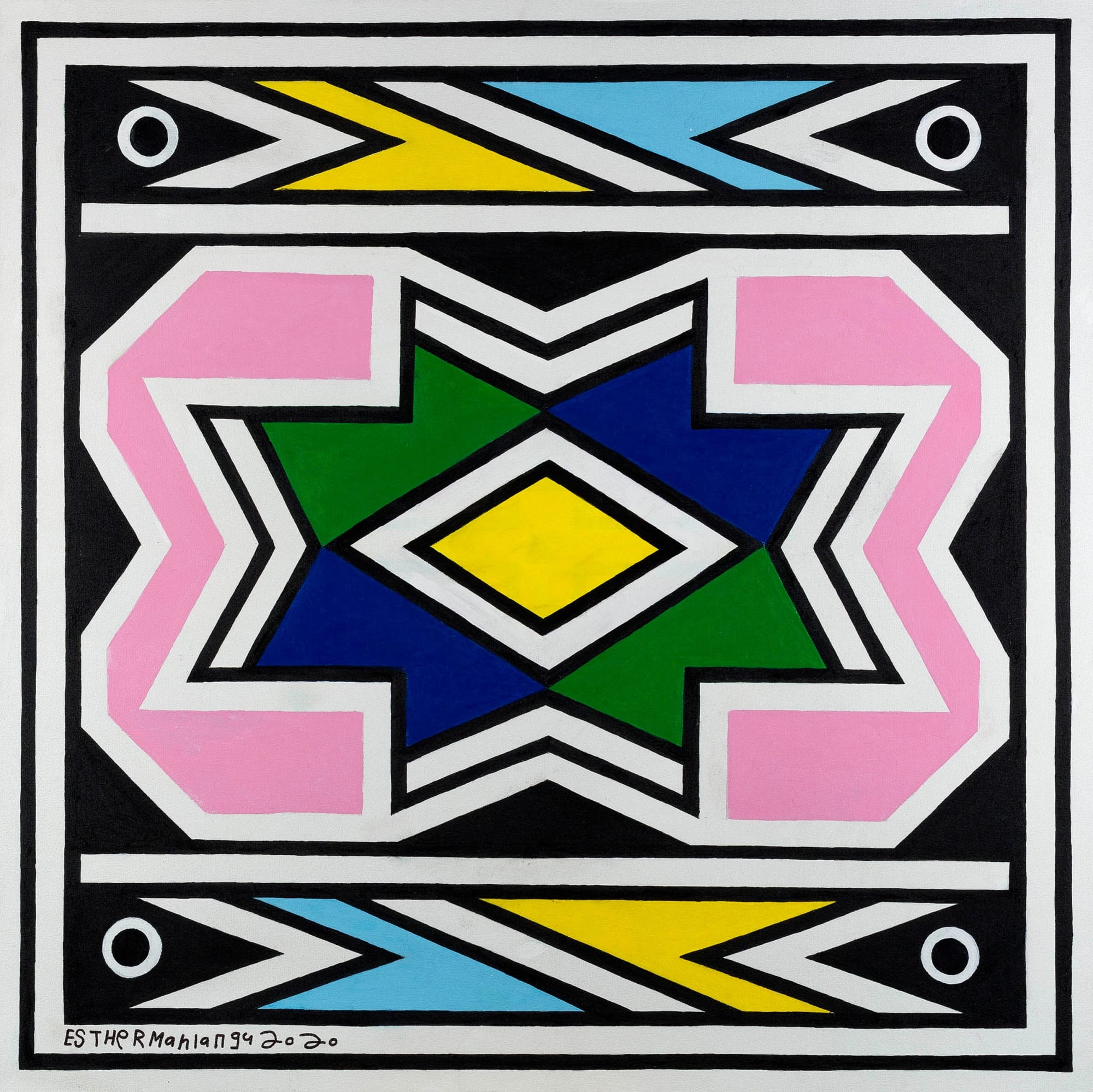 Dr. Esther Mahlangu, Ndebele Abstract , 2020