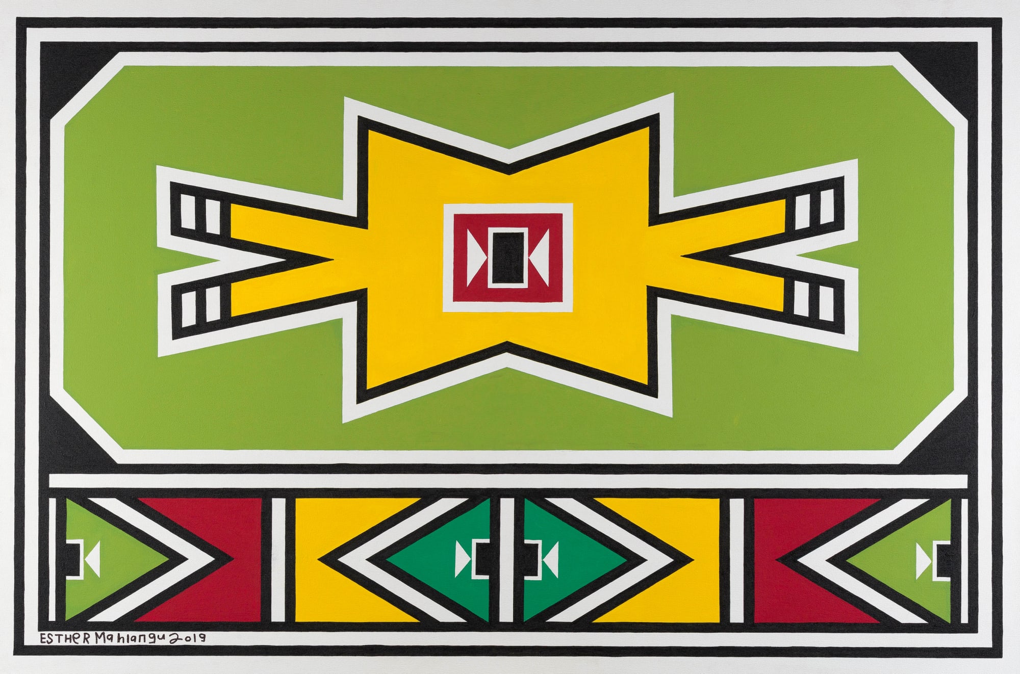 Dr. Esther Mahlangu, Ndebele Abstract , 2019