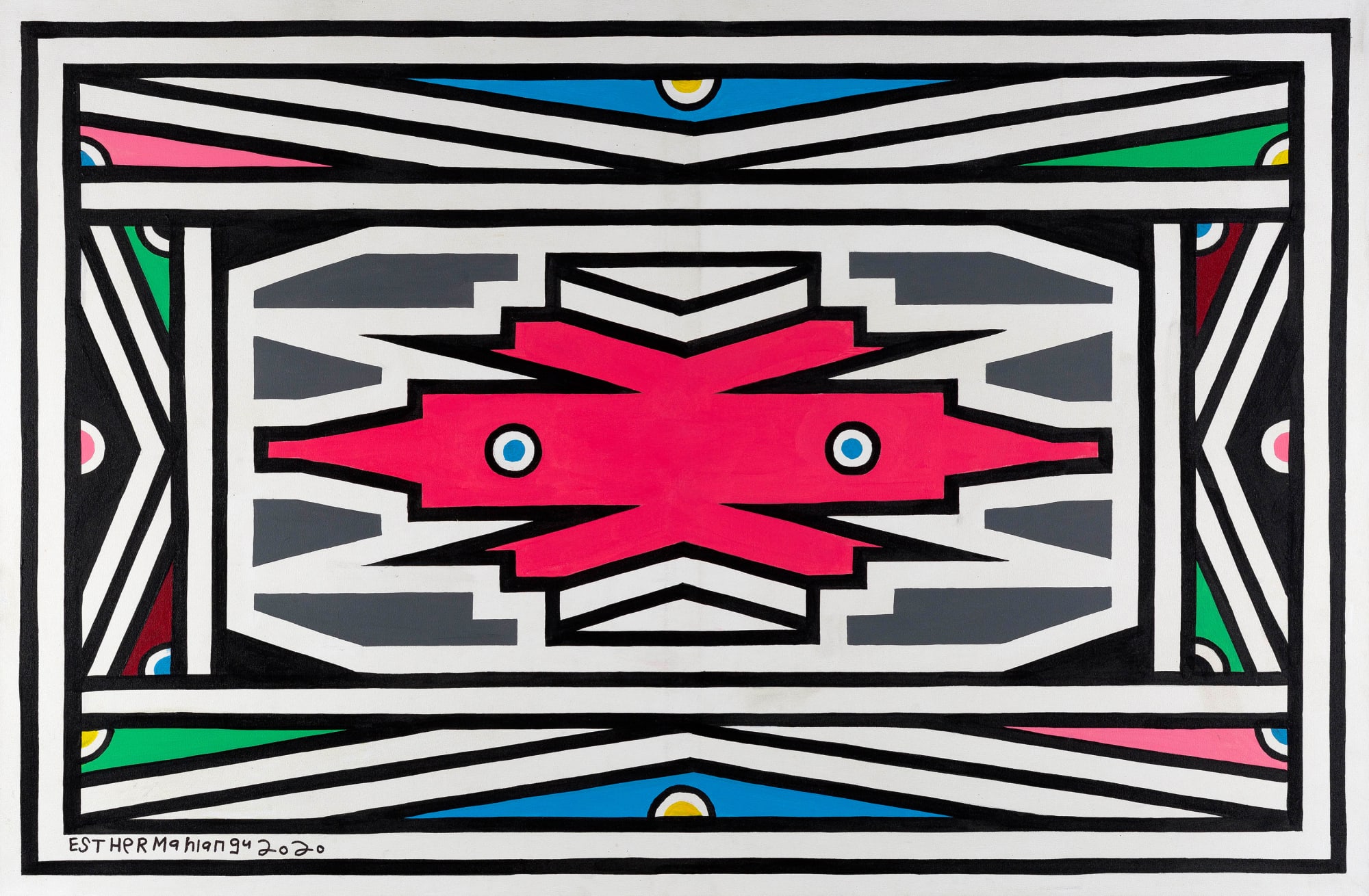 Dr. Esther Mahlangu, Ndebele Abstract , 2020
