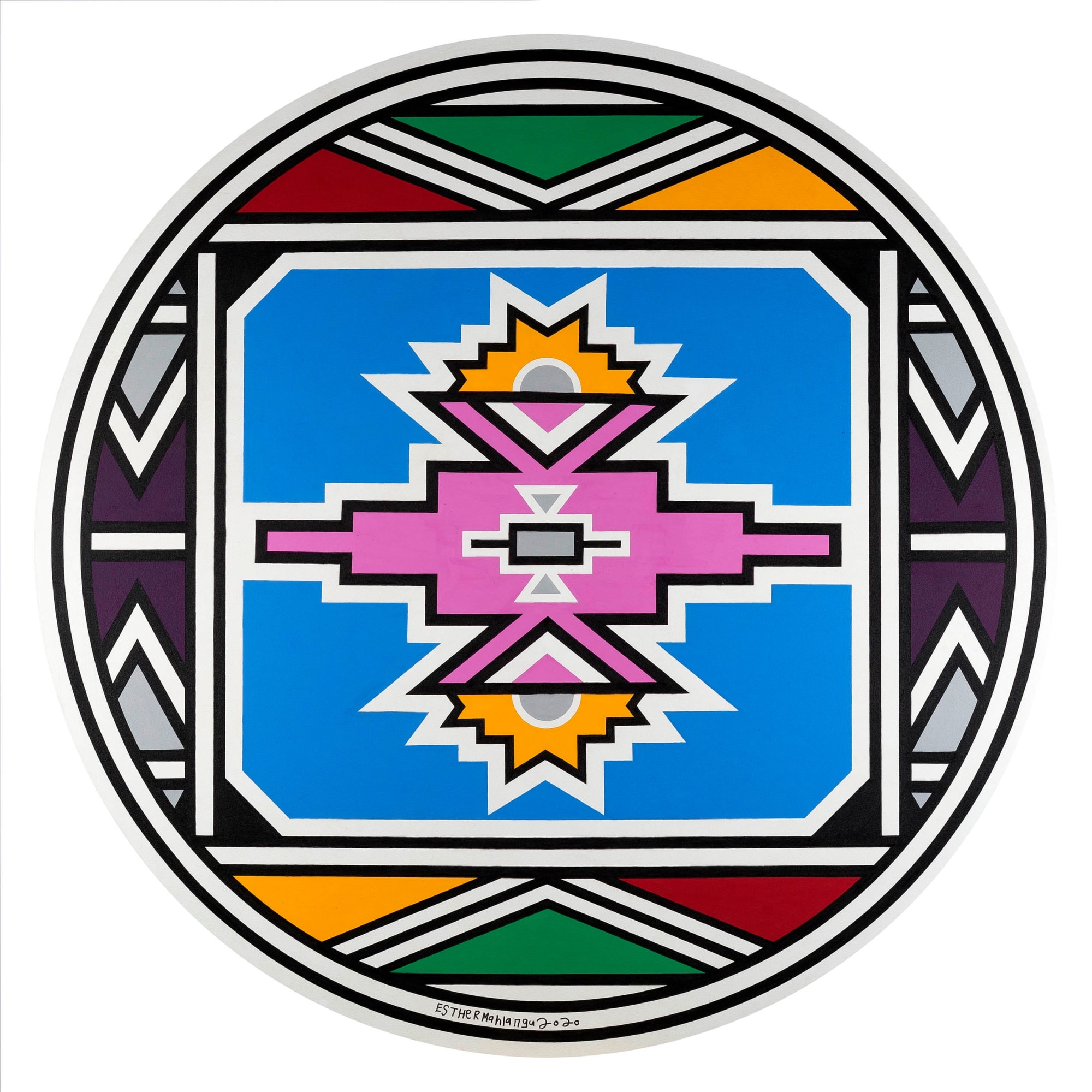 Dr. Esther Mahlangu, Ndebele Abstract , 2019
