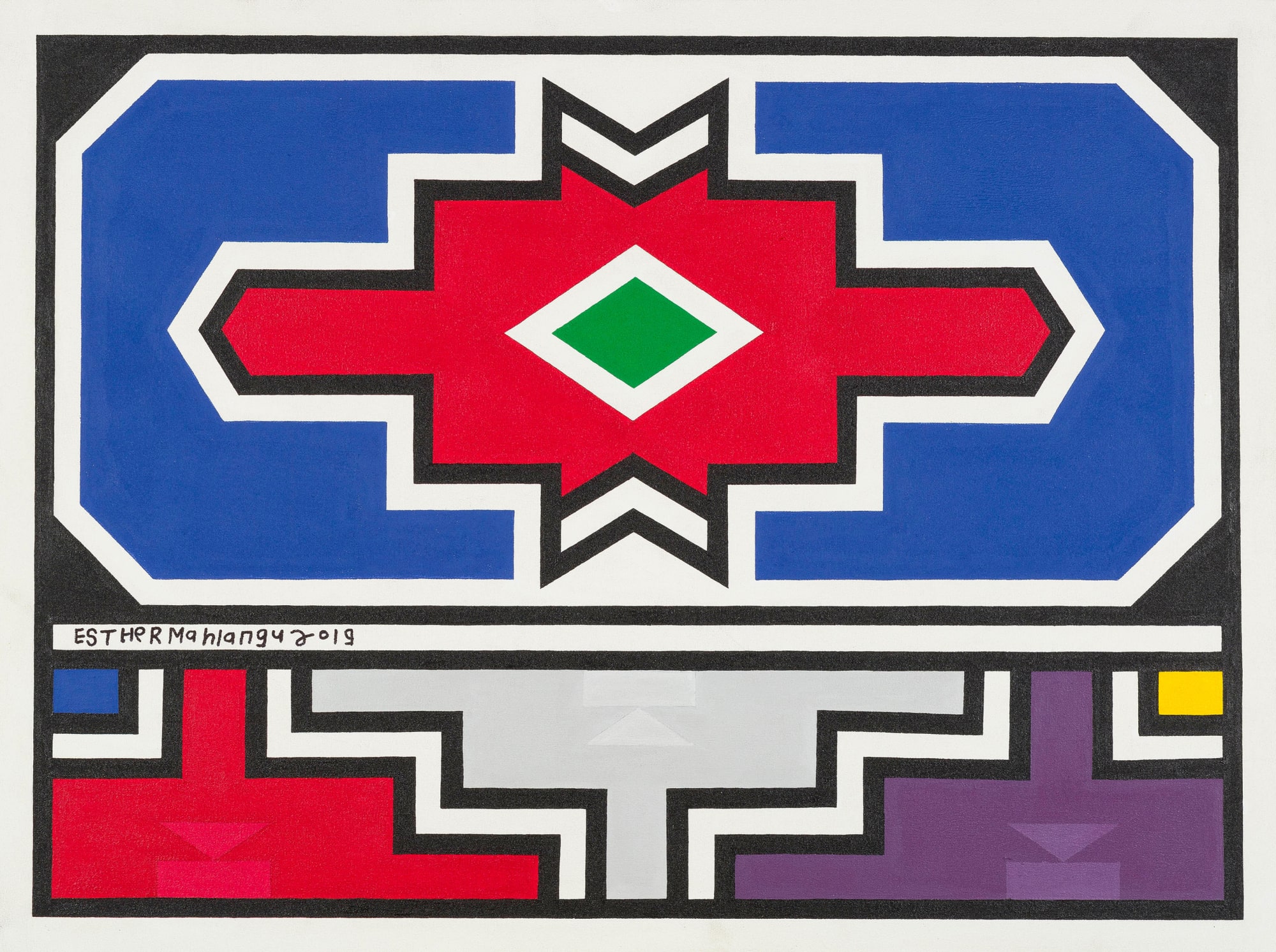 Dr. Esther Mahlangu, Ndebele Abstract , 2019