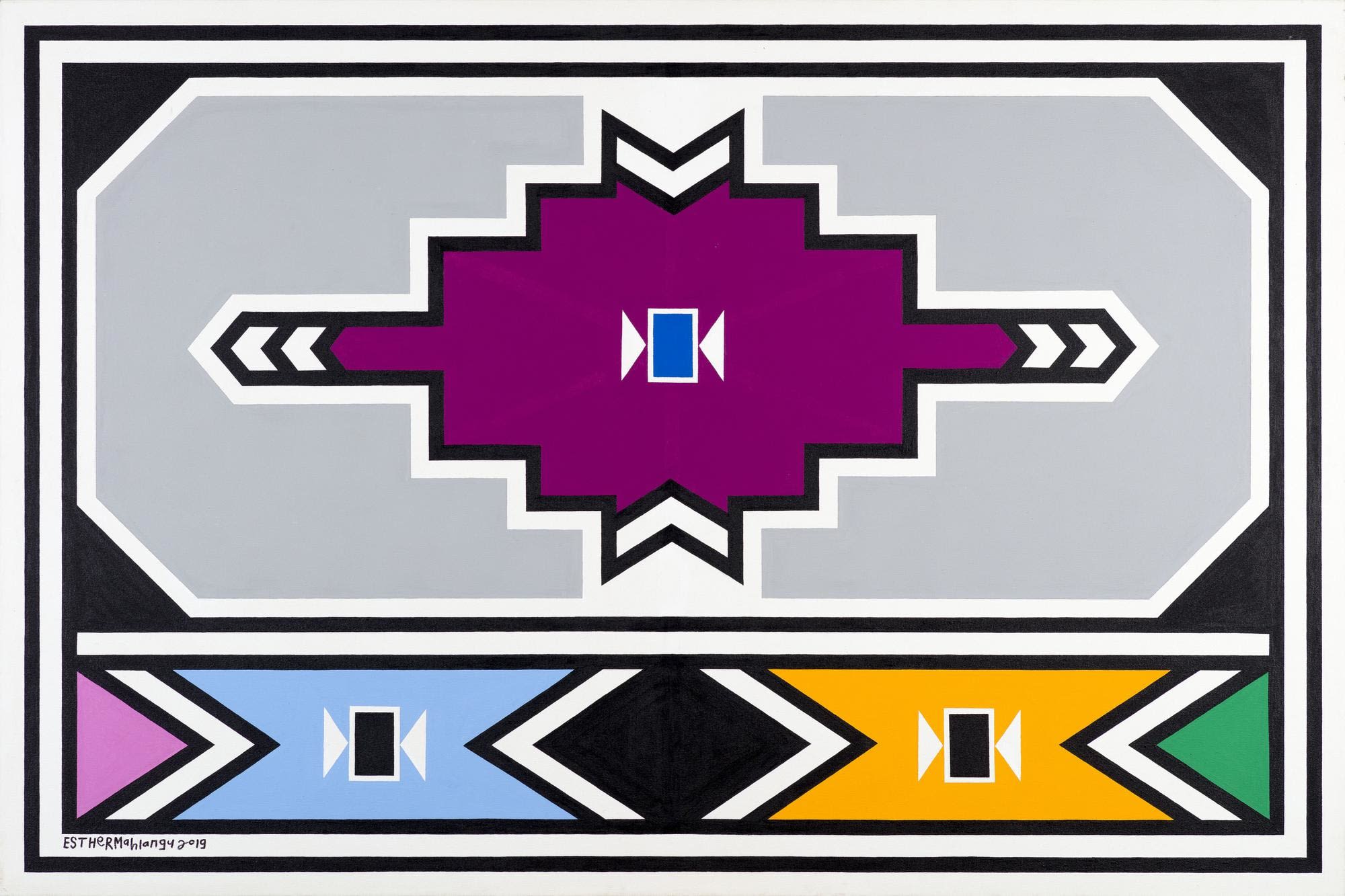 Dr. Esther Mahlangu, Ndebele Abstract , 2019