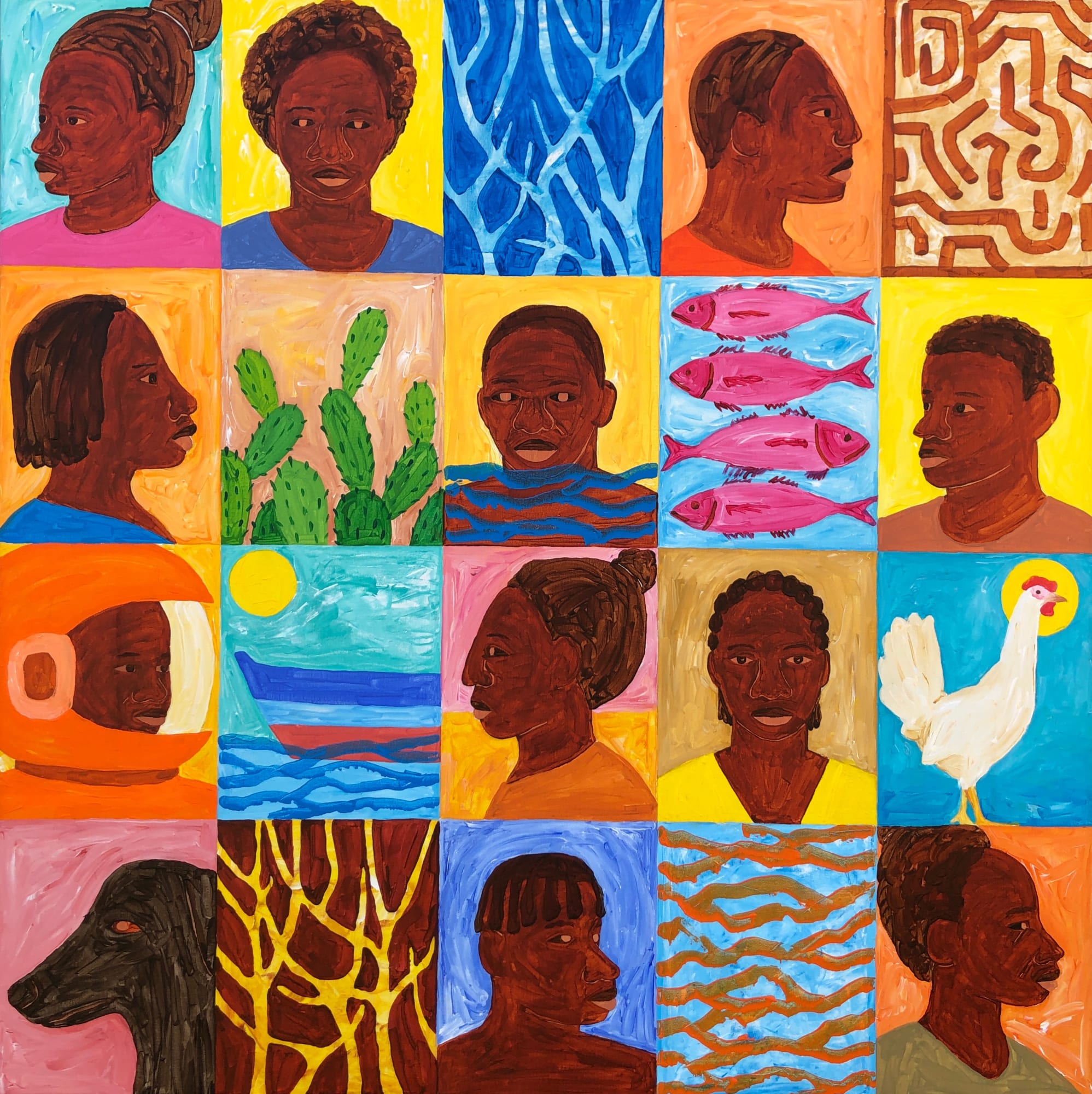 Benigno Mangovo, Retratos de seres e elementos da floresta, do bairro e da praia, 2024