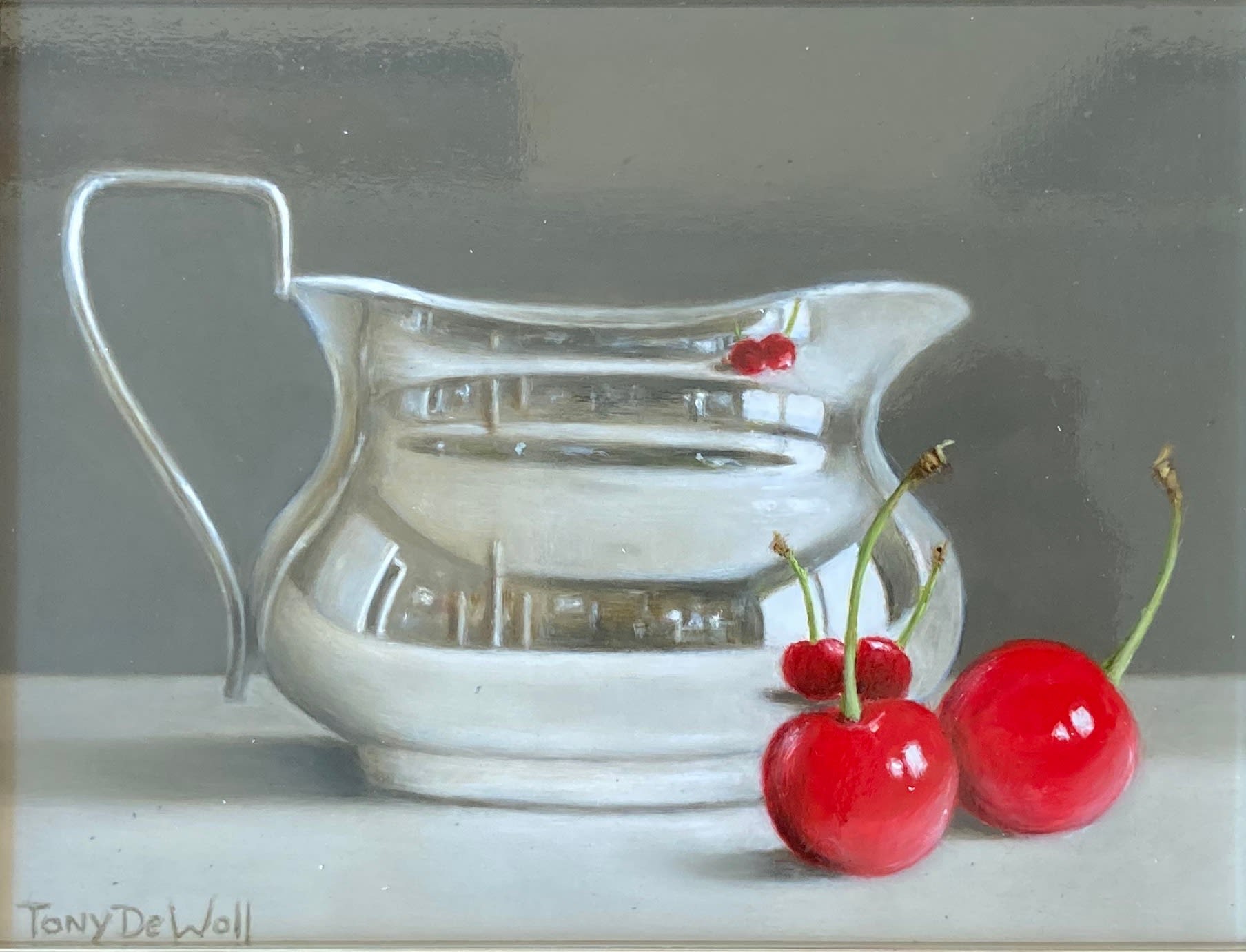Tony de Wolf, Silver Jug and a Side of Cherries