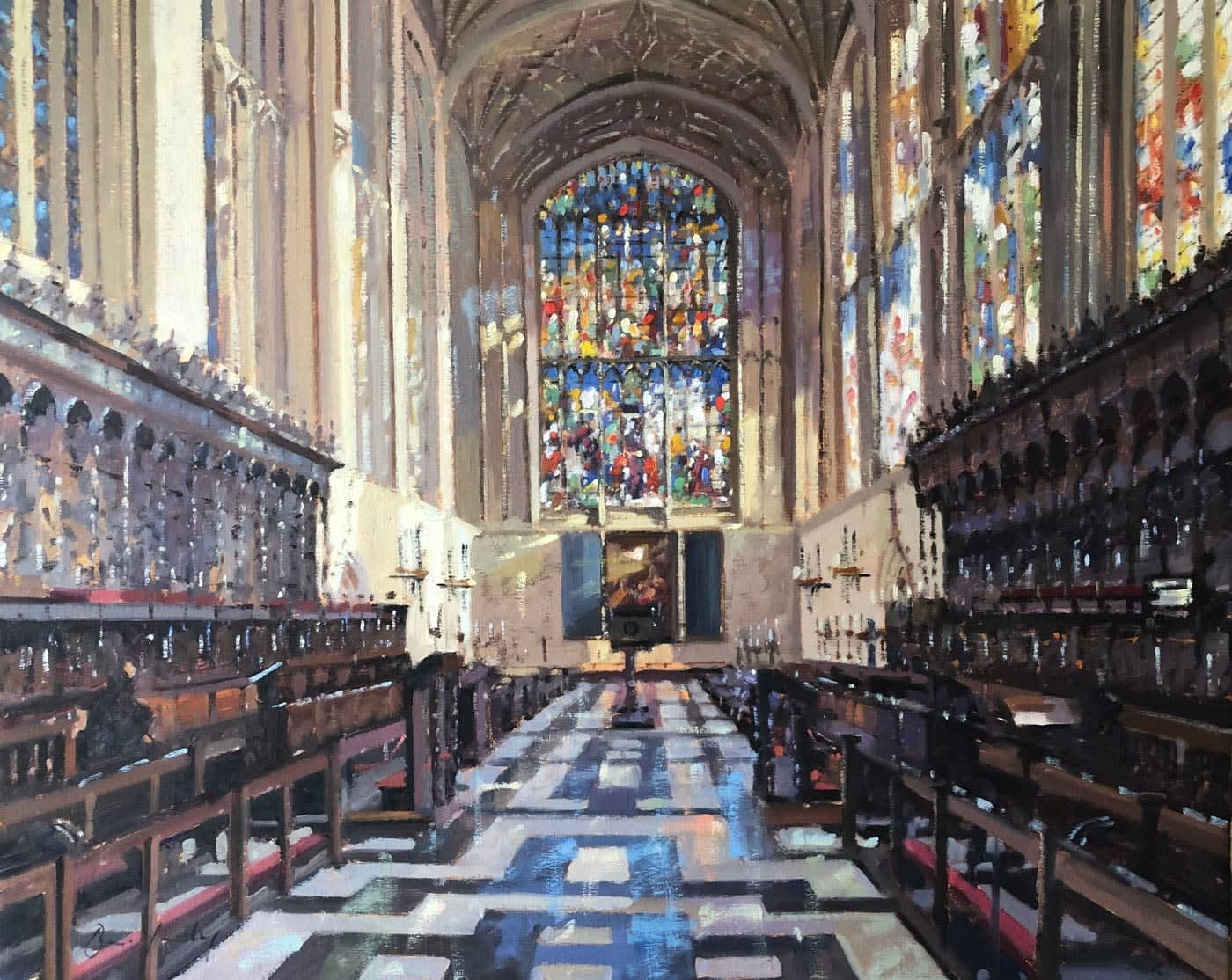 Bruce Yardley, Stalls and Stained Glass, King's College Chapel