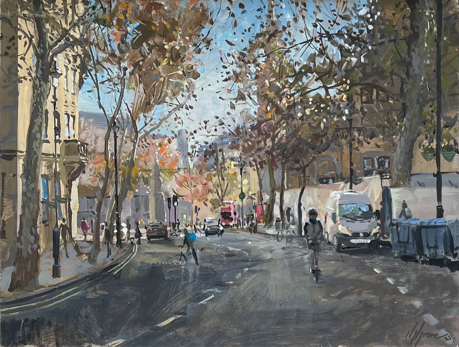 Nick Grove ARSMA, Down Charing Cross Road, Autumn Light Harpenden