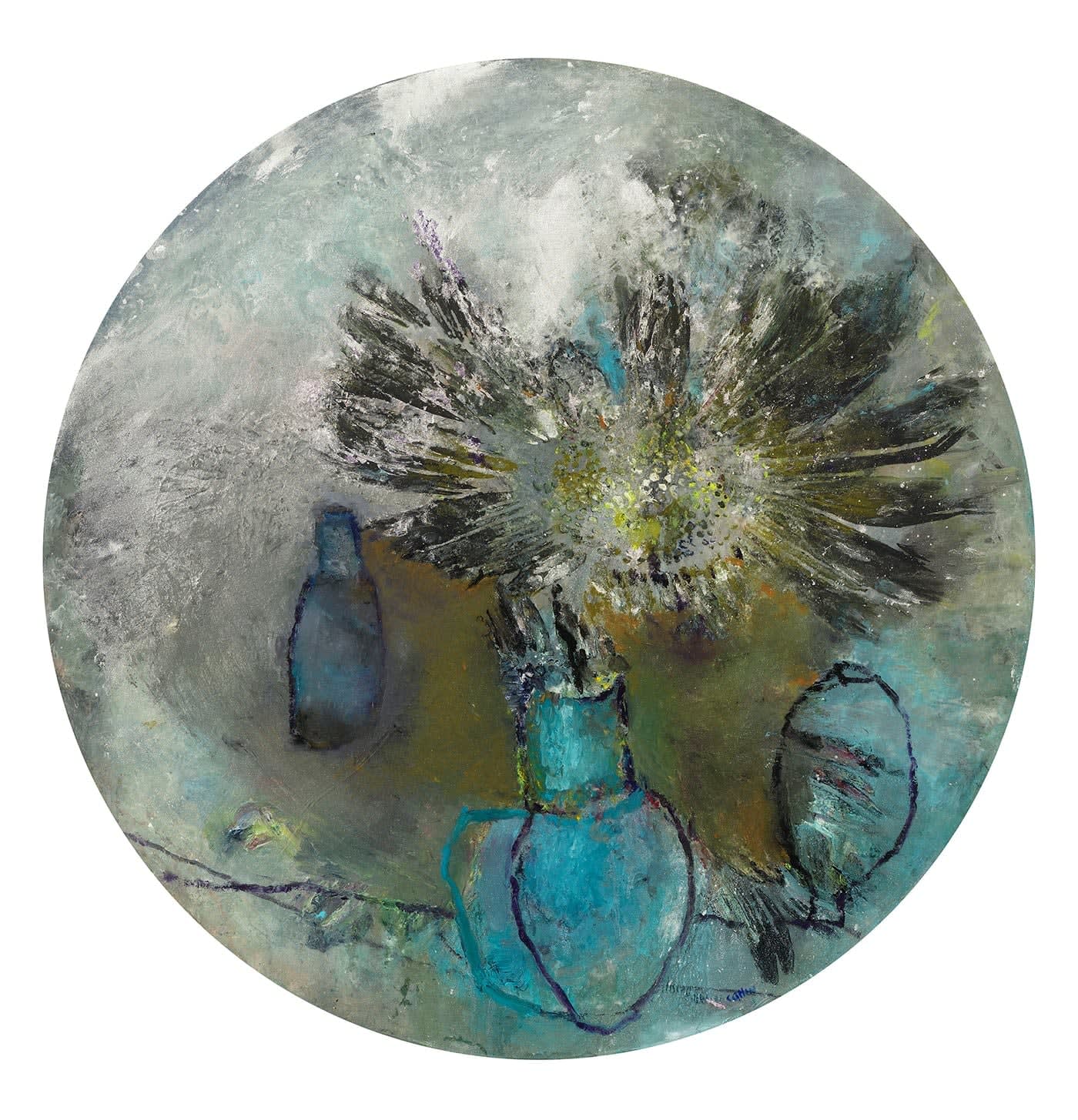 Gail Catlin, Round Still Life Silver