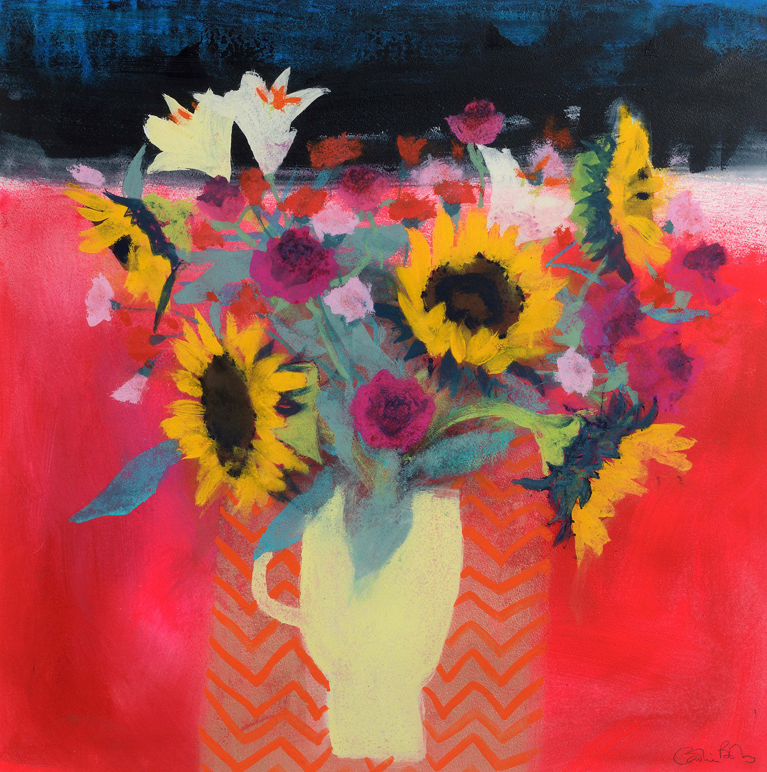 Caroline Bailey RSW, Summer Flowers and Mountains