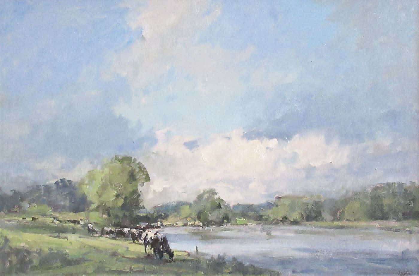 Graham Webber ROI IEA, Cattle on the River