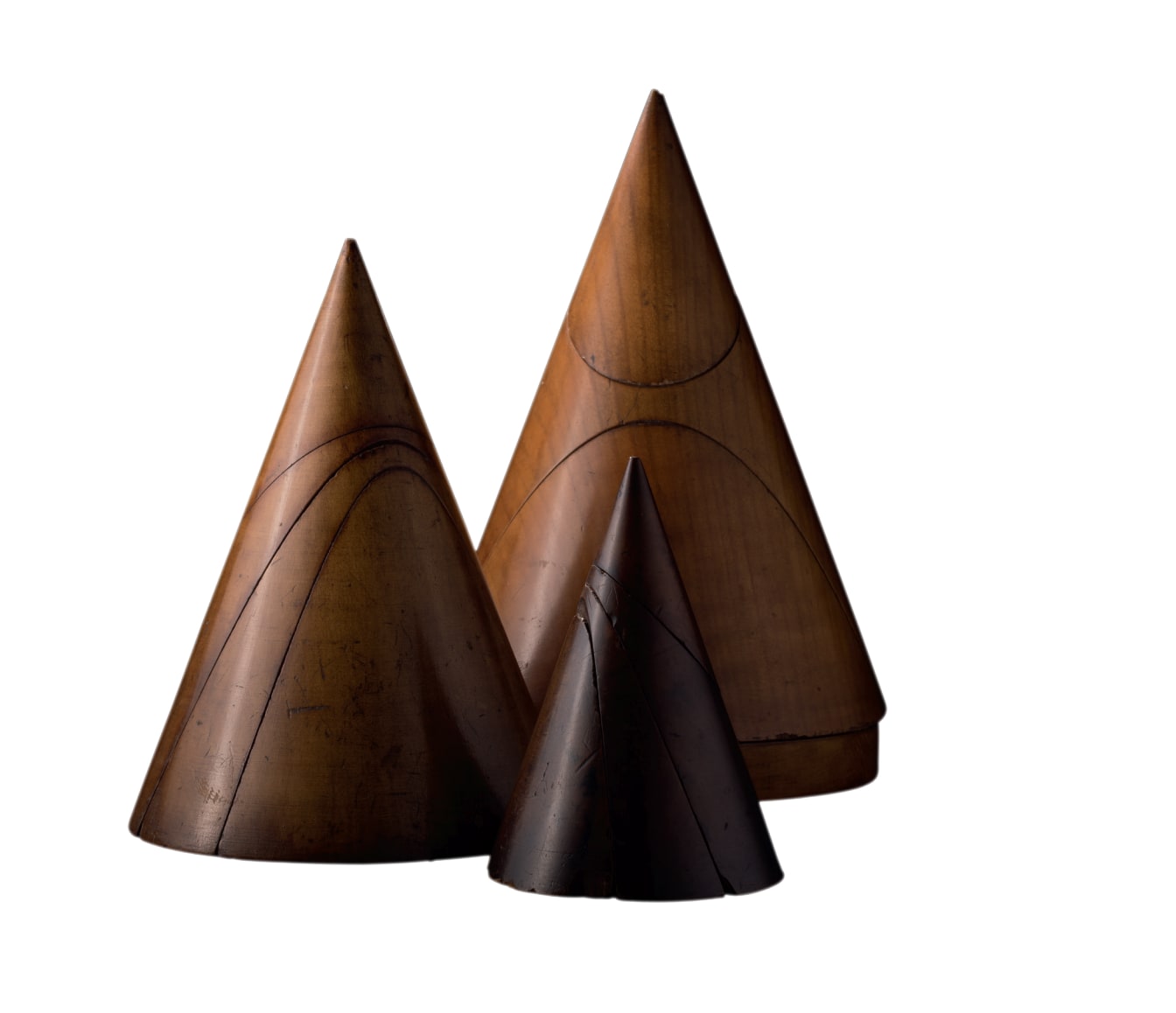 England, 19th Century, Three Sectioned Wood Cones