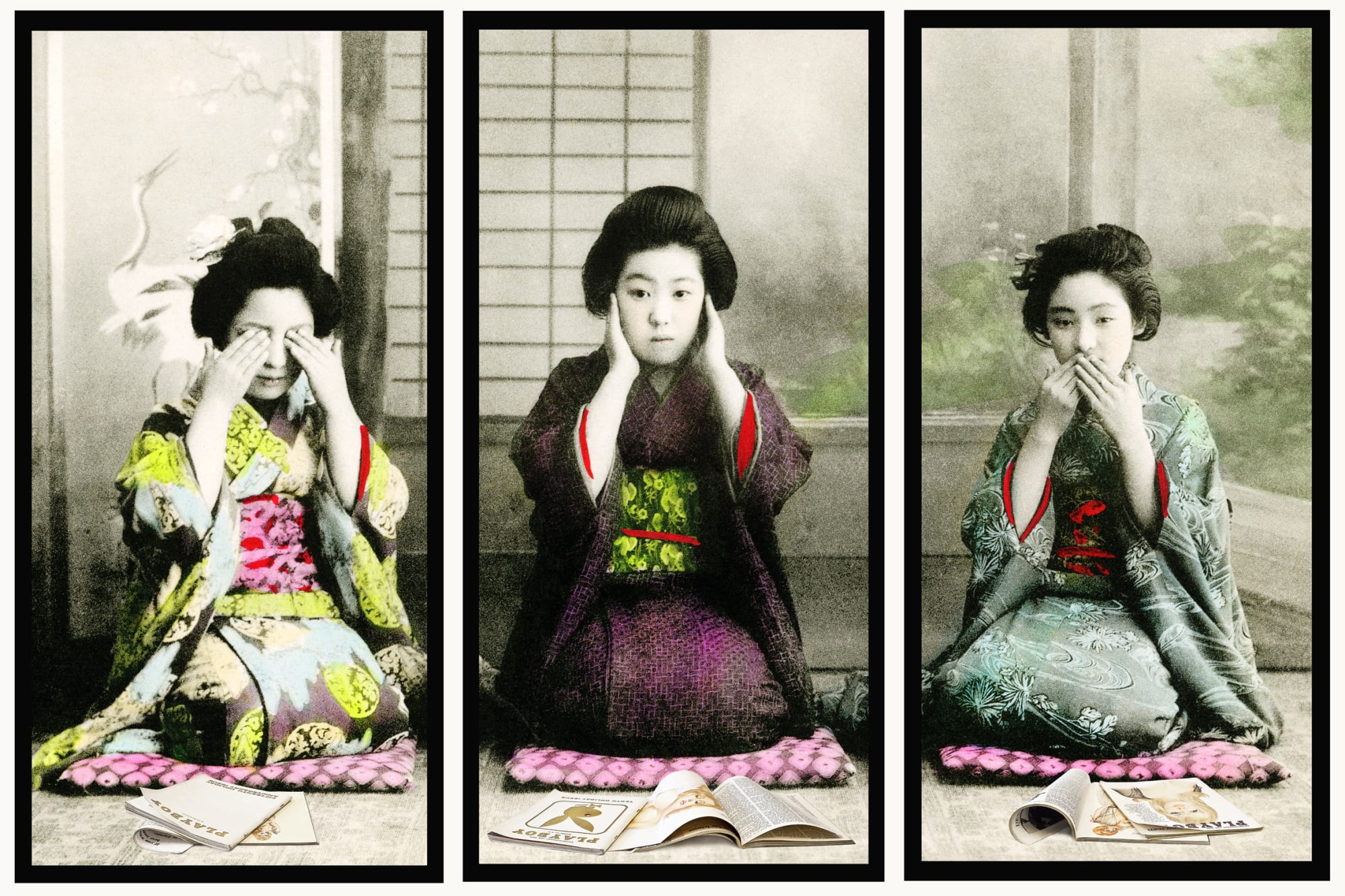 Gavin Mitchell, See No Hear No Speak No (Panels x3), 2020