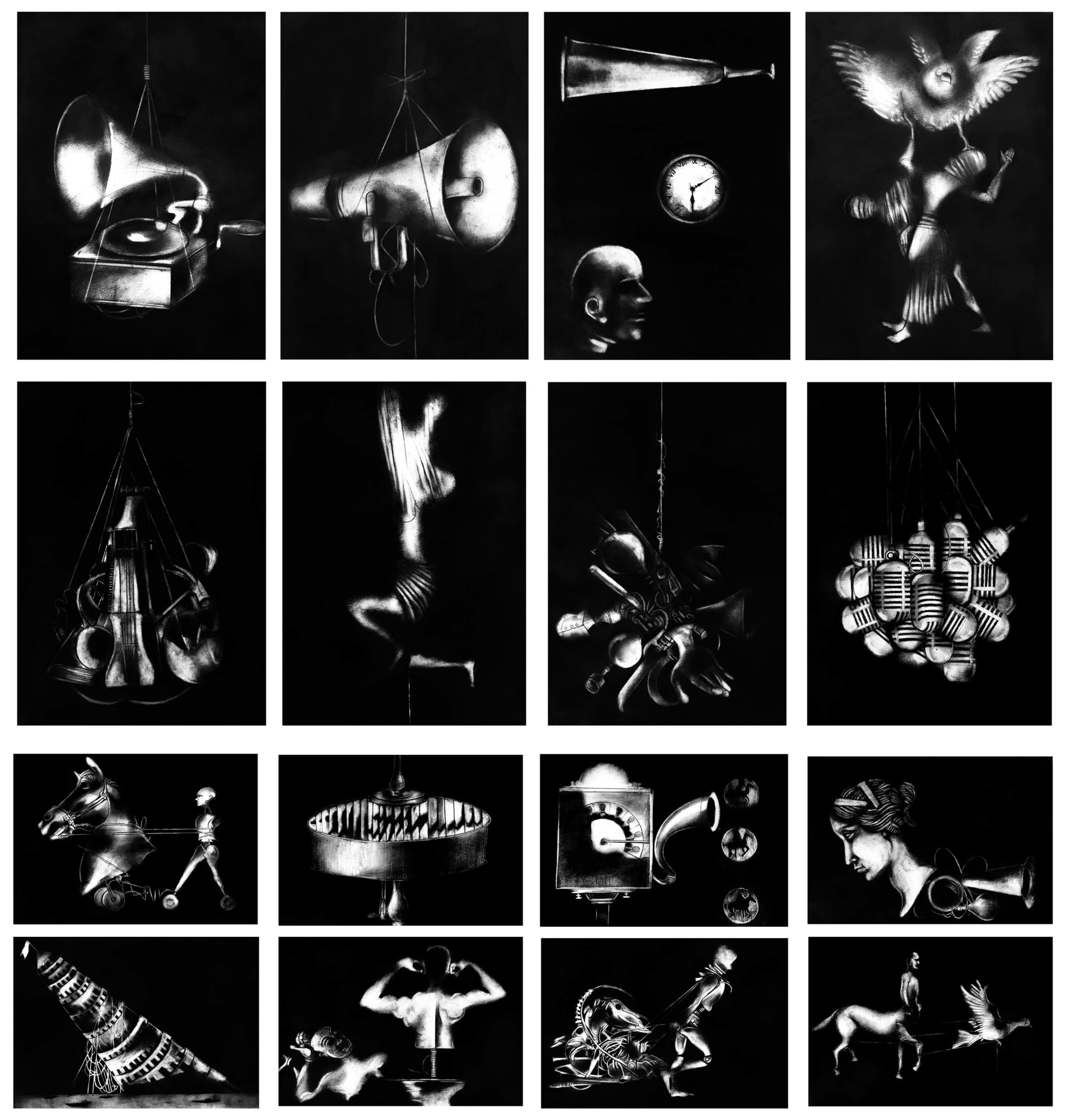 K.M. Madhusudhanan, Conversation with Black (Set of 16), 2019 - 2022