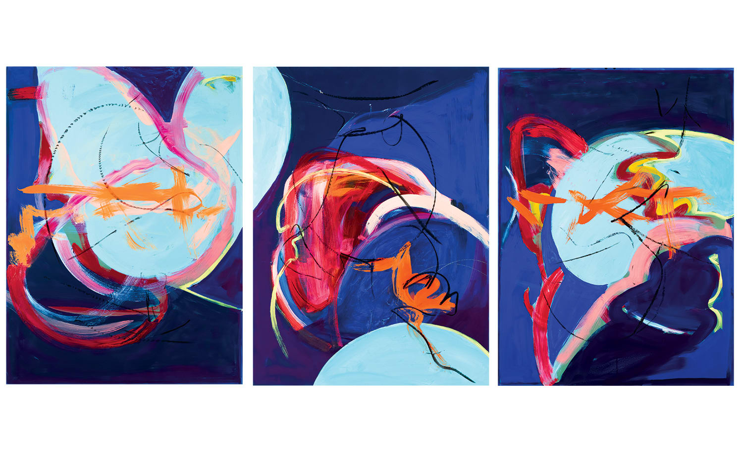 Danielle Frankenthal, Once in a Blue Moon, Triptych