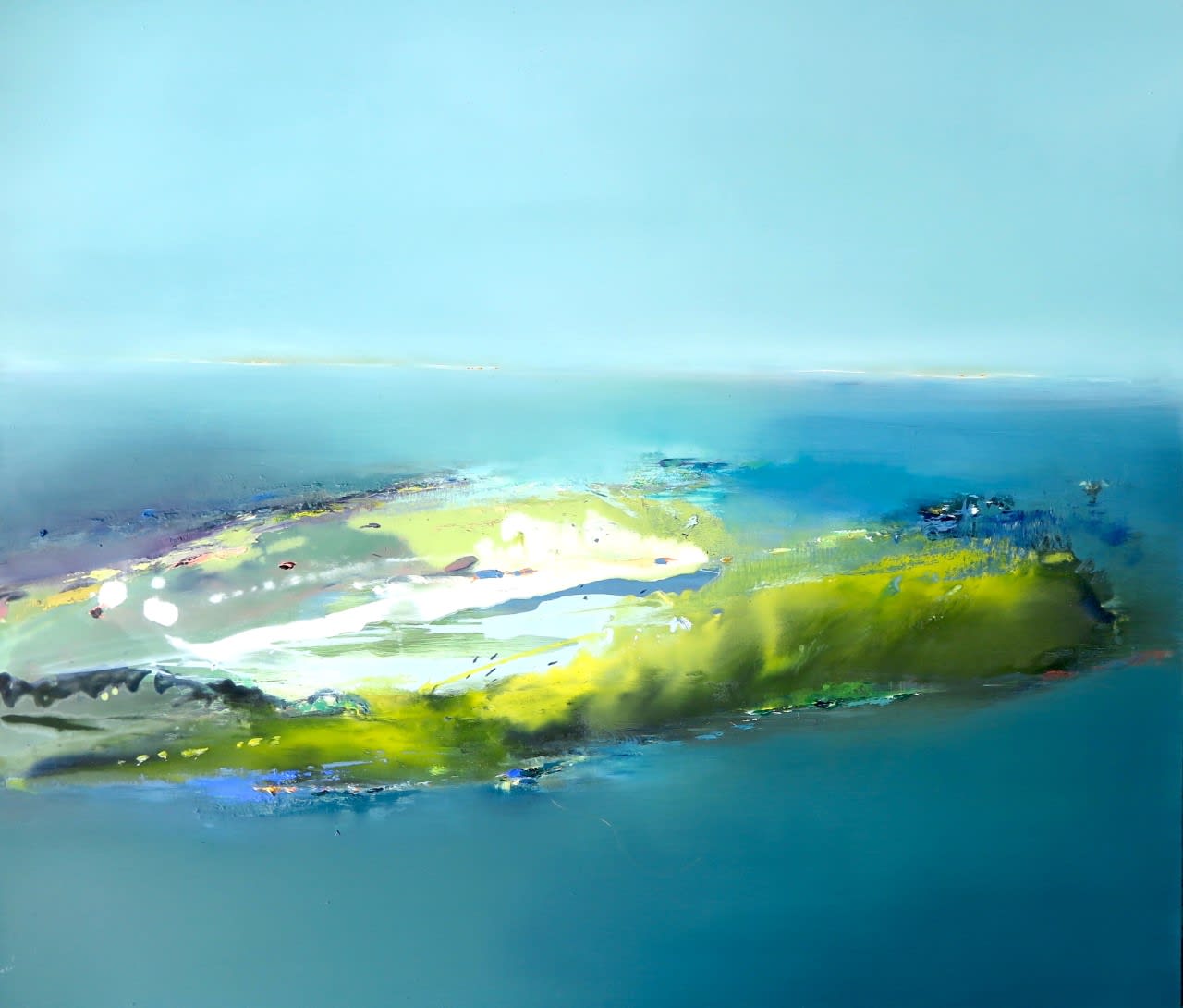 Elaine Jones, Shoreline with Yellow and Blue