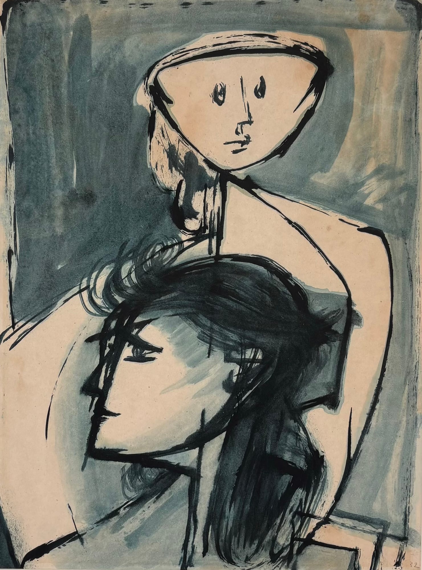 Jankel Adler, Portrait of Two Women, 1947